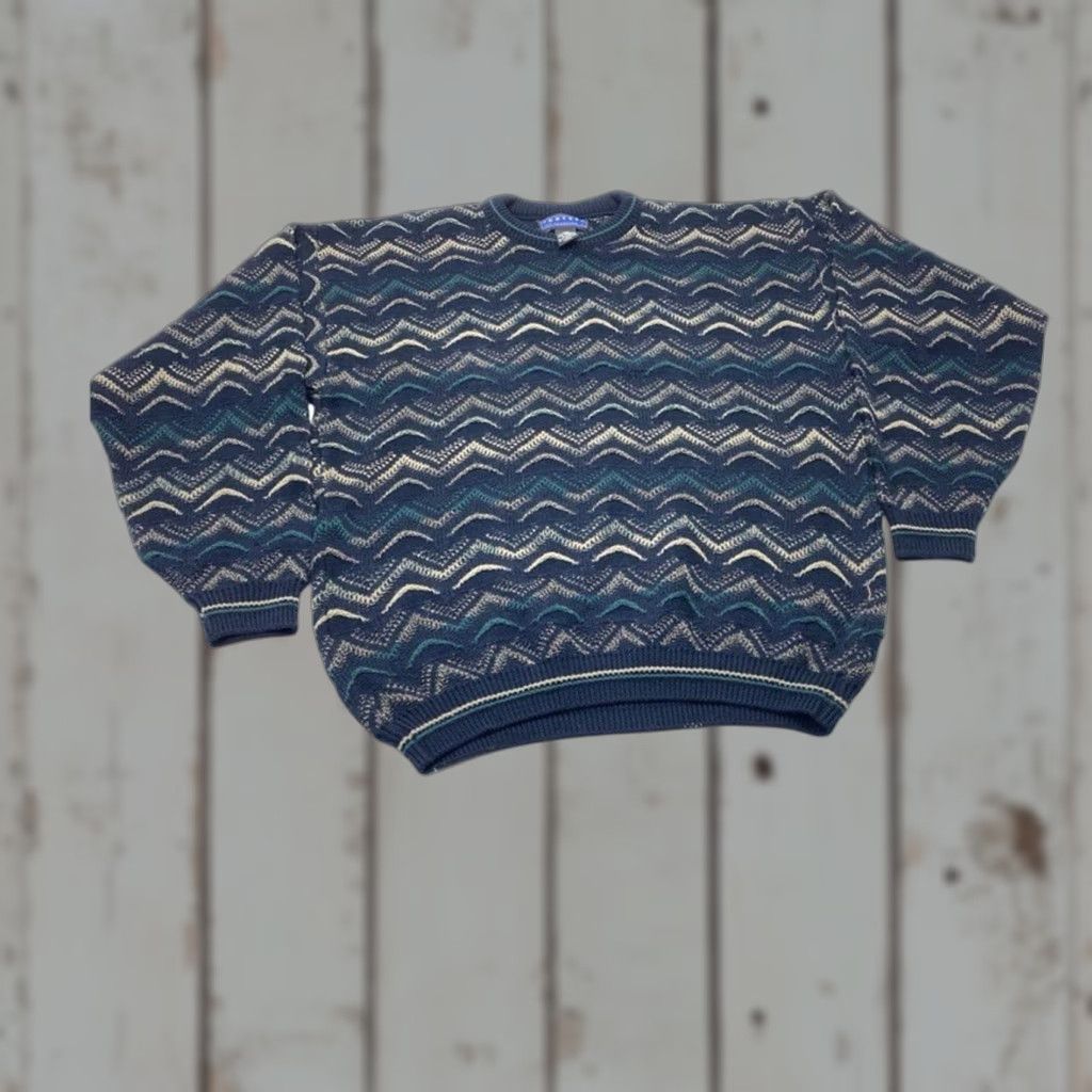 Jantzen VINTAGE Jantzen Pullover Geometric Sweater Mens Large Long Sleeve Size US L / EU 52-54 / 3 - 1 Thumbnail