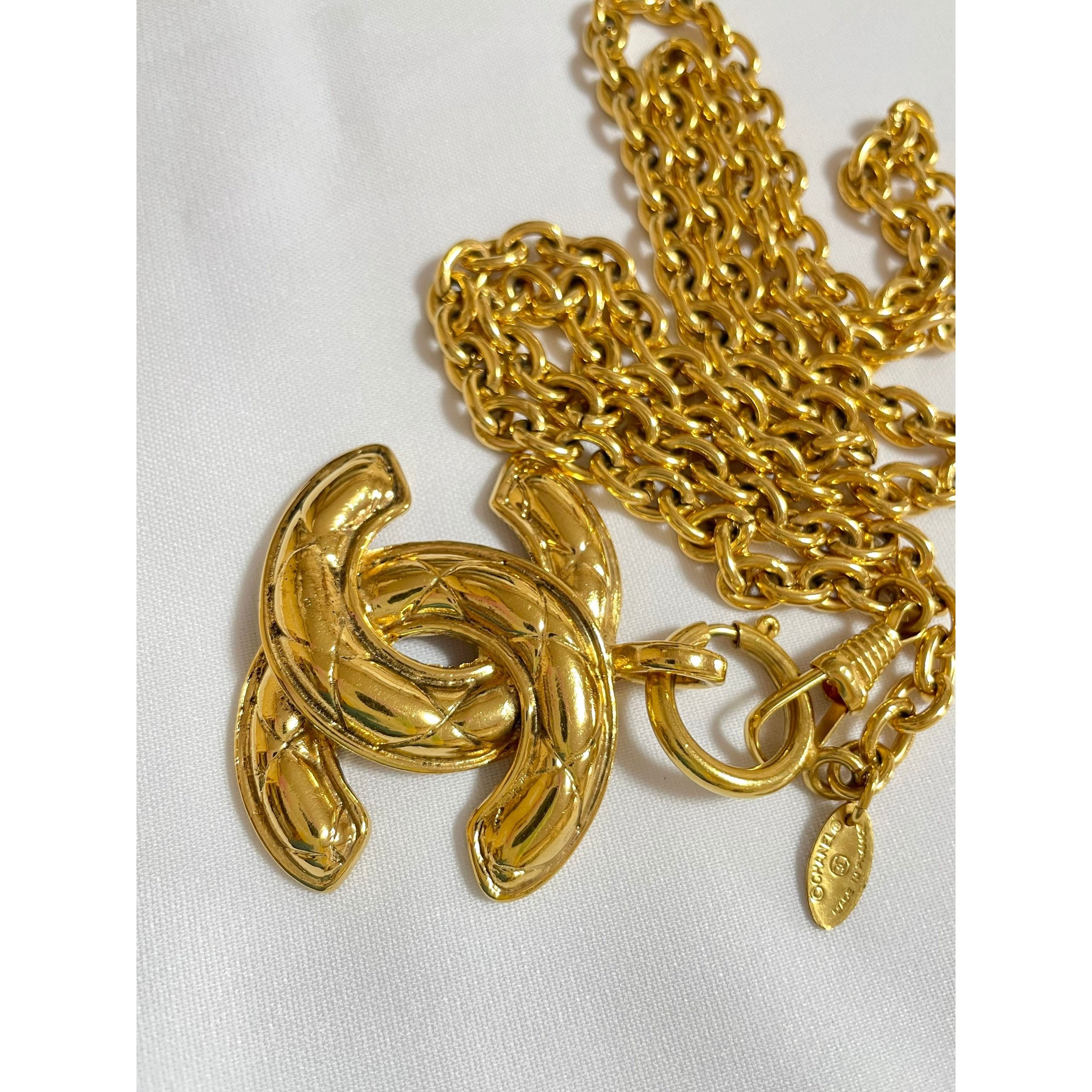 Chanel MINT. Vintage CHANEL classic chain necklace with cc mark Size ONE SIZE - 6 Thumbnail