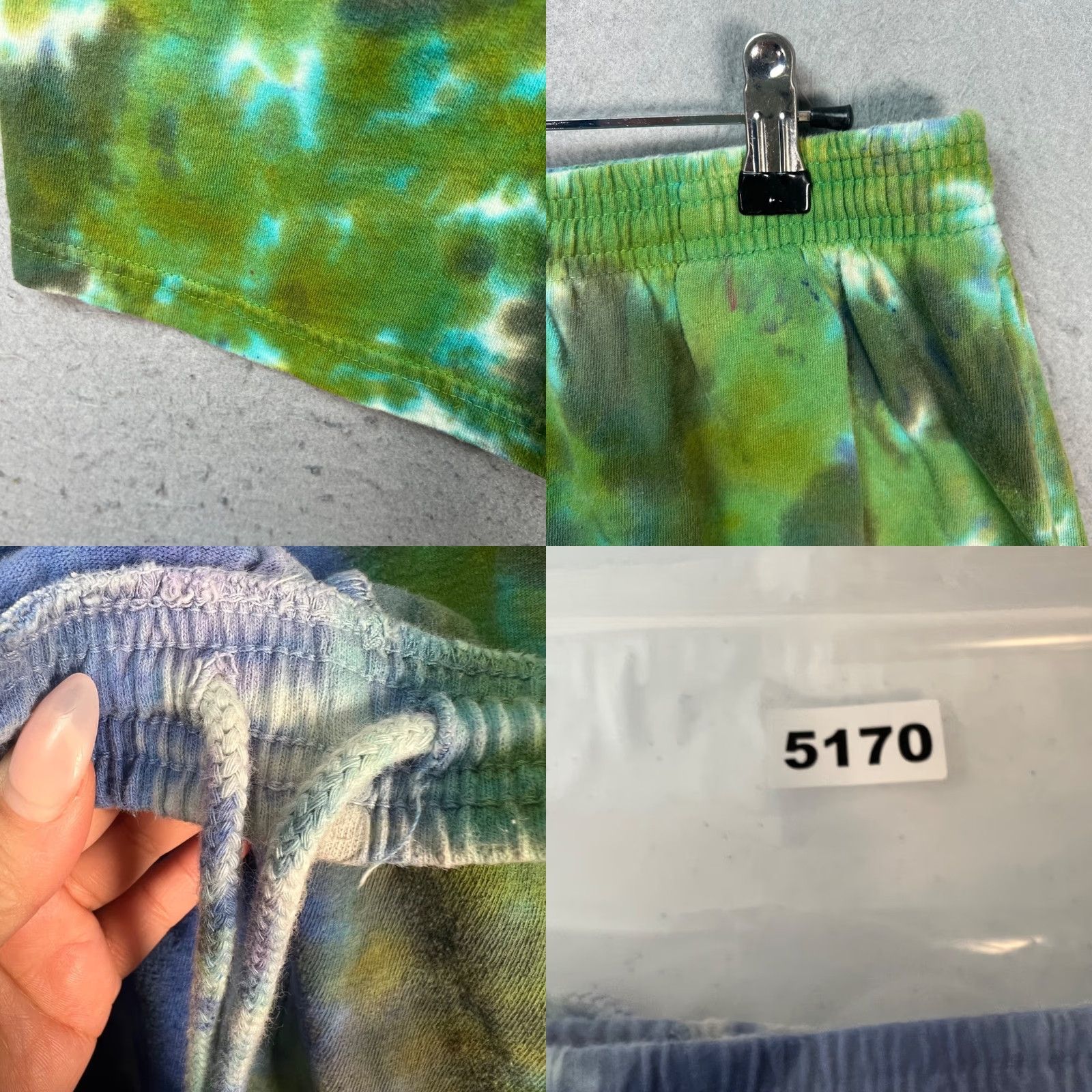 Vintage VINTAGE Extra Vitamins Womens Large Groovy Tie Dye Shorts Drawstring Blue Granny? Size 36" / US 14 / IT 50 - 9 Thumbnail