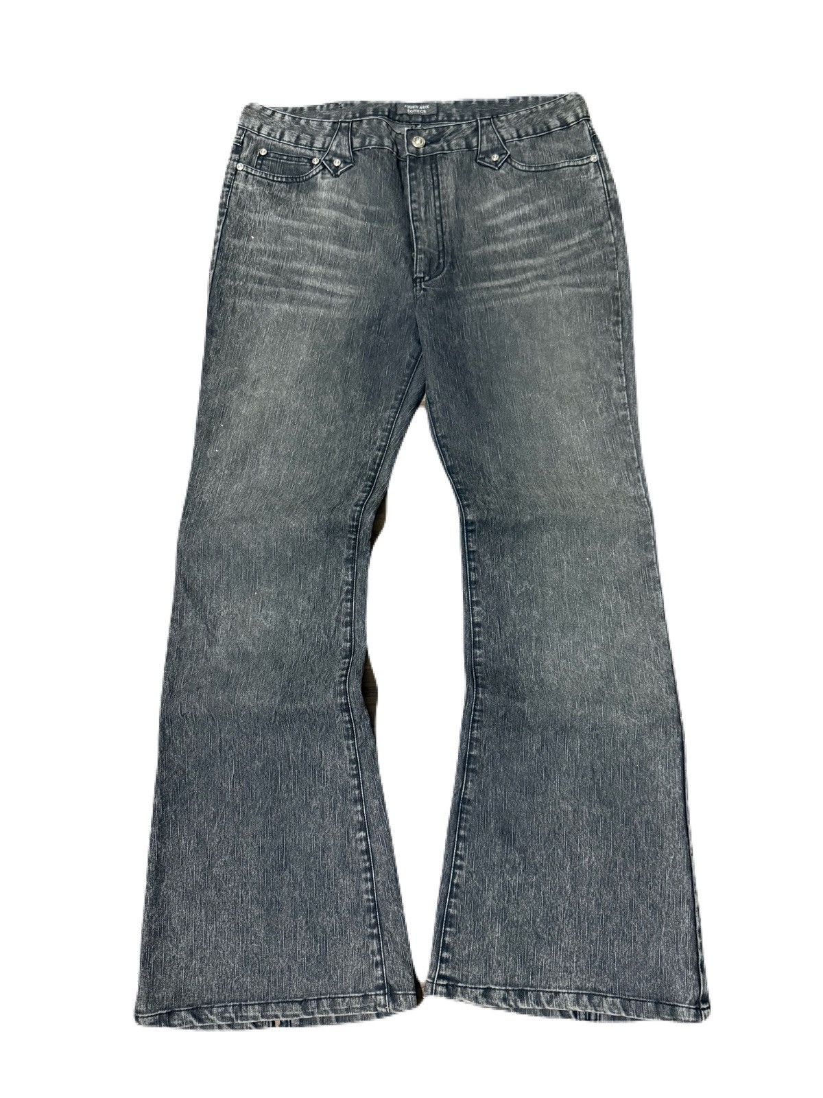 If Six Was Nine Vintage Japanese Brand Jouer Aux Echecs flare jeans Size US 34 / EU 50 - 3 Thumbnail