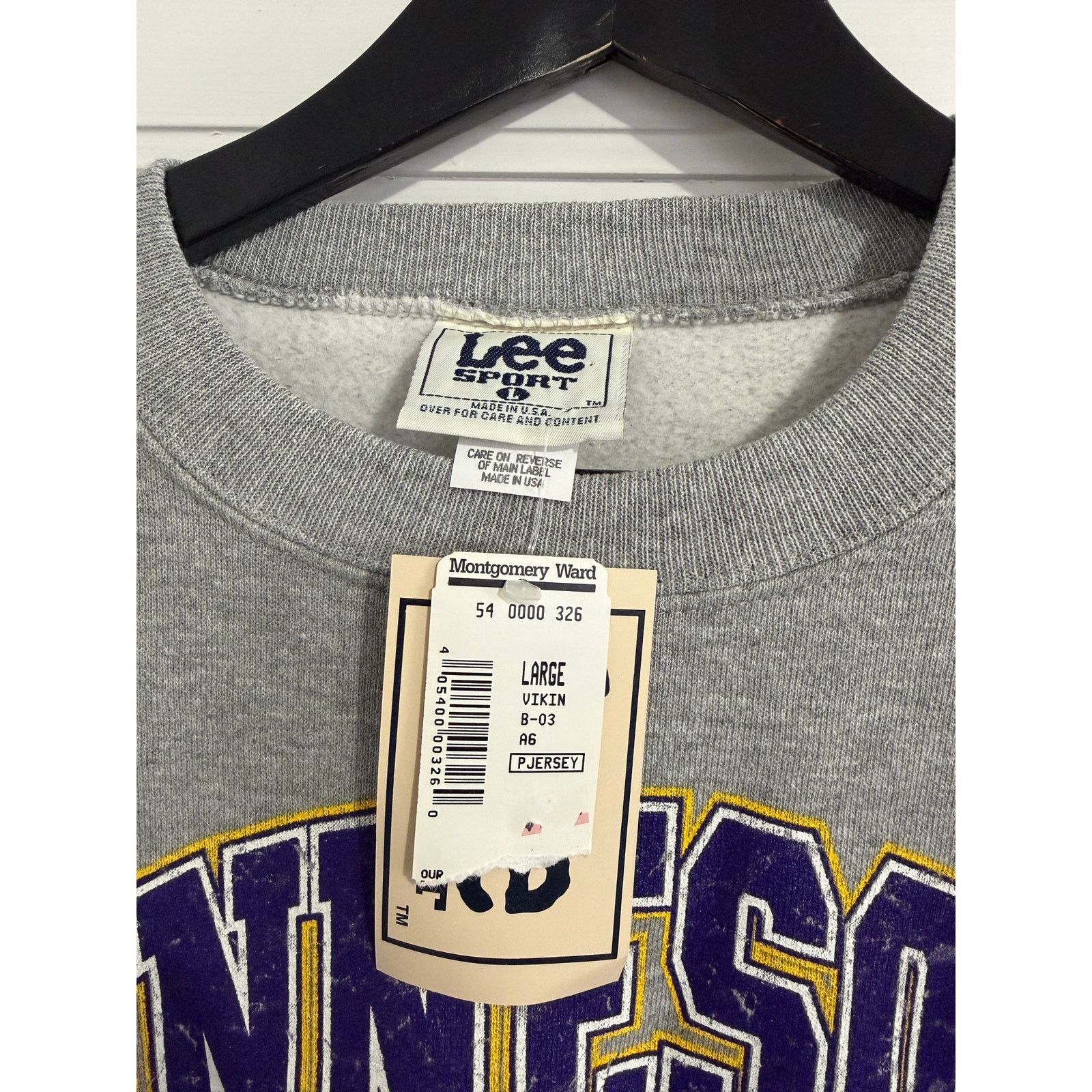 Lee NWT Vintage Minnesota Vikings Crewneck Sweatshirt Size L Size US L / EU 52-54 / 3 - 6 Thumbnail