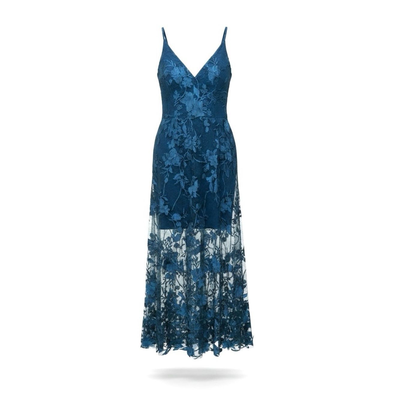 Dress the Population Dress the Population Sidney Gown Peacock Blue 3D Floral App Size M / US 6-8 / IT 42-44 - 6 Thumbnail