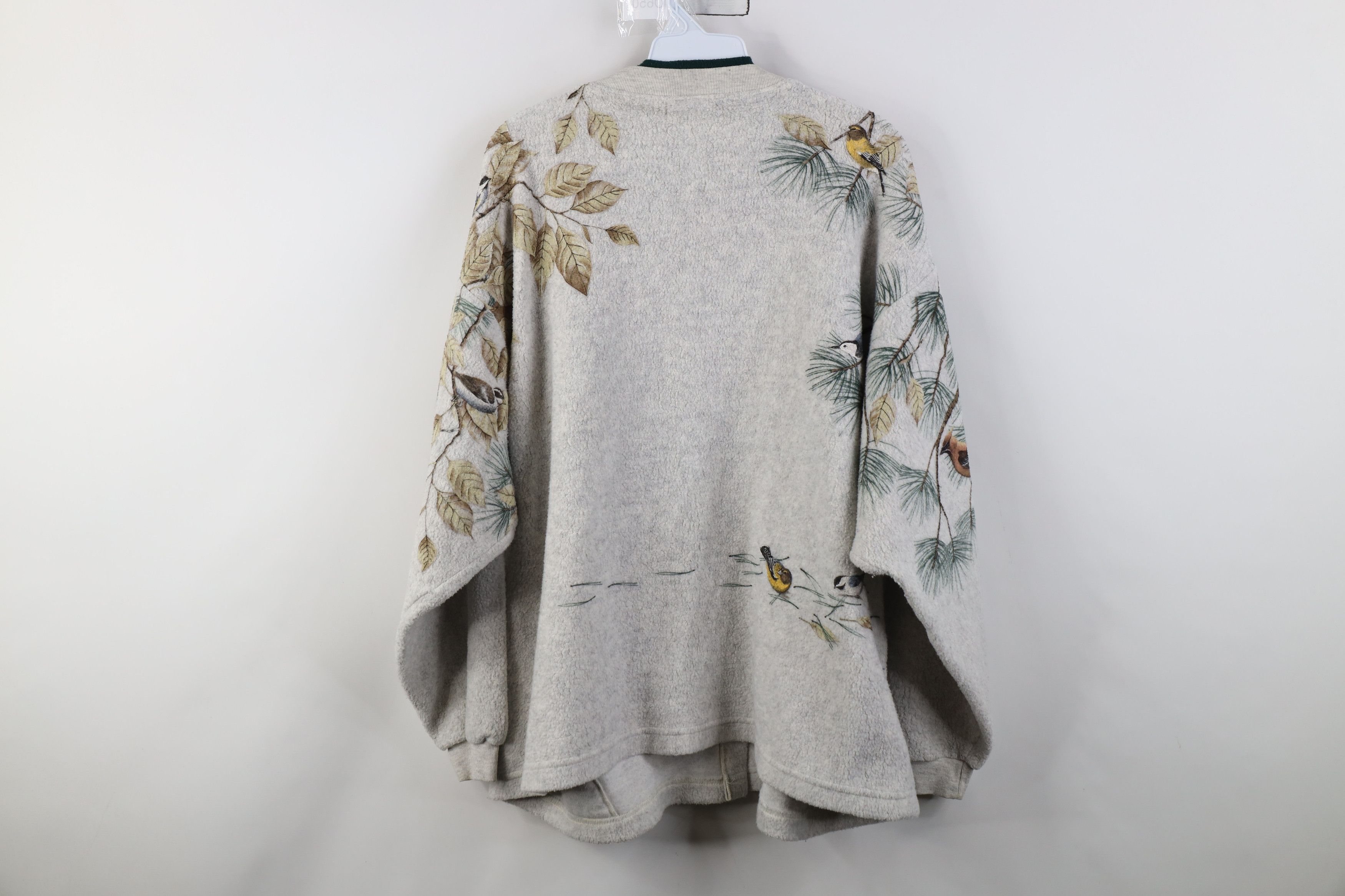 Vintage Vintage 90s Streetwear Bird All Over Print Fleece Sweater Size XXL / US 16-18 / IT 52-54 - 14 Thumbnail