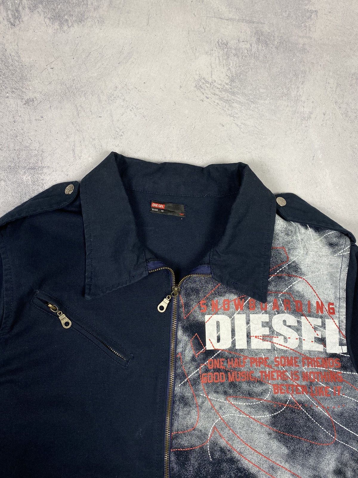 Designer × Diesel × Vintage Vintage 00s Diesel Avant Garde Denim Jacket Size US M / EU 48-50 / 2 - 7 Thumbnail