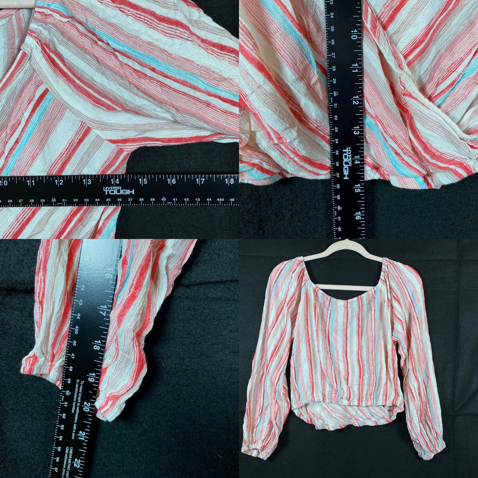 Anthropologie Sadie & Sage Anthropologie Womens Blouse Multi Striped Deep V Long Sleeve M Shirt Girls? Size M / US 6-8 / IT 42-44 - 8 Thumbnail