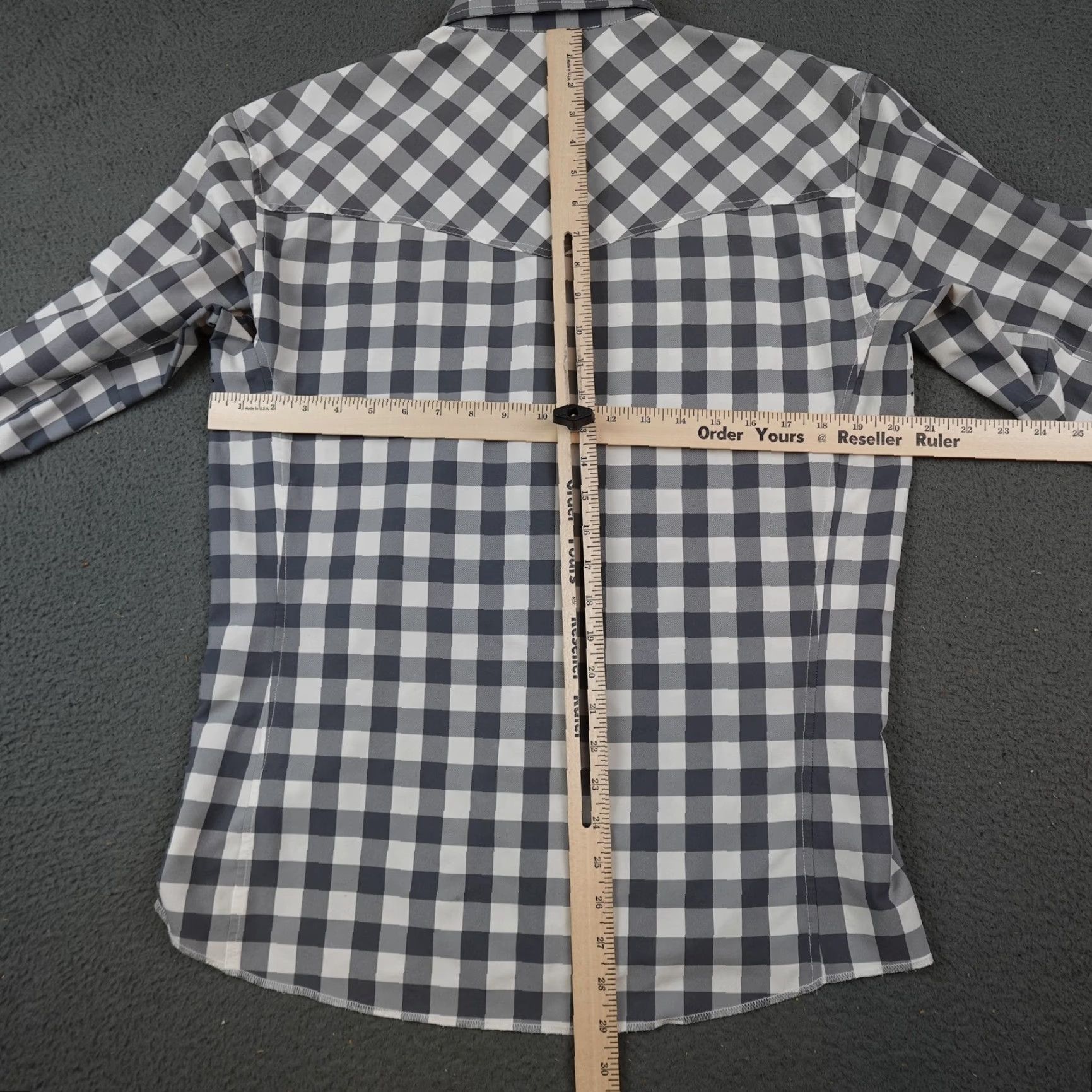 Vintage Western Rise Shirt Mens Medium Gray Check Long Sleeve Button-Up Size US M / EU 48-50 / 2 - 7 Thumbnail