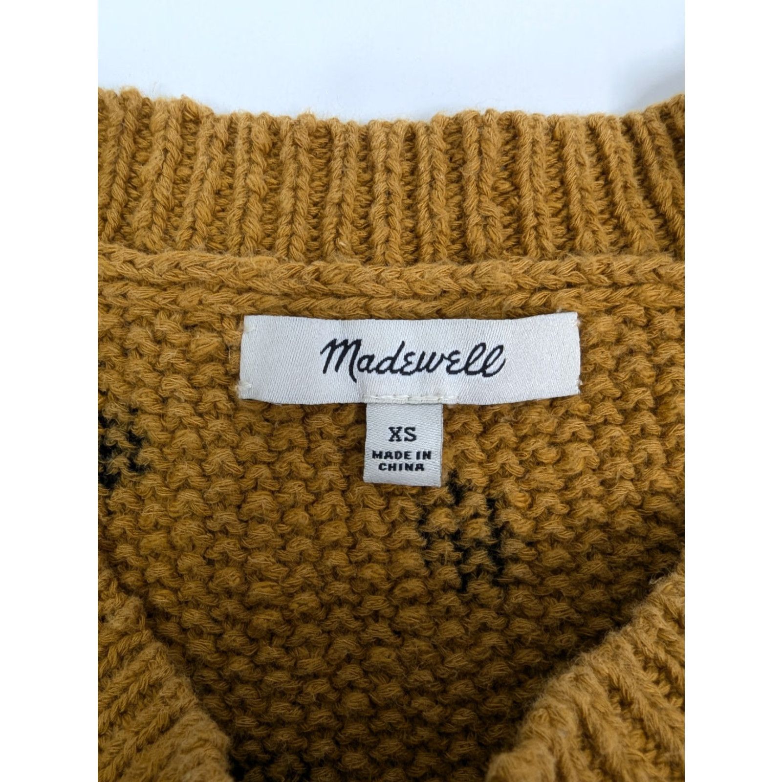 Madewell VINTAGE Madewell Pullover Sweater Crew Neck Women XS Mustard Gold Polka Dot Knit Cotton Pullover 90s Style Pink? Size XS / US 0-2 / IT 36-38 - 7 Thumbnail