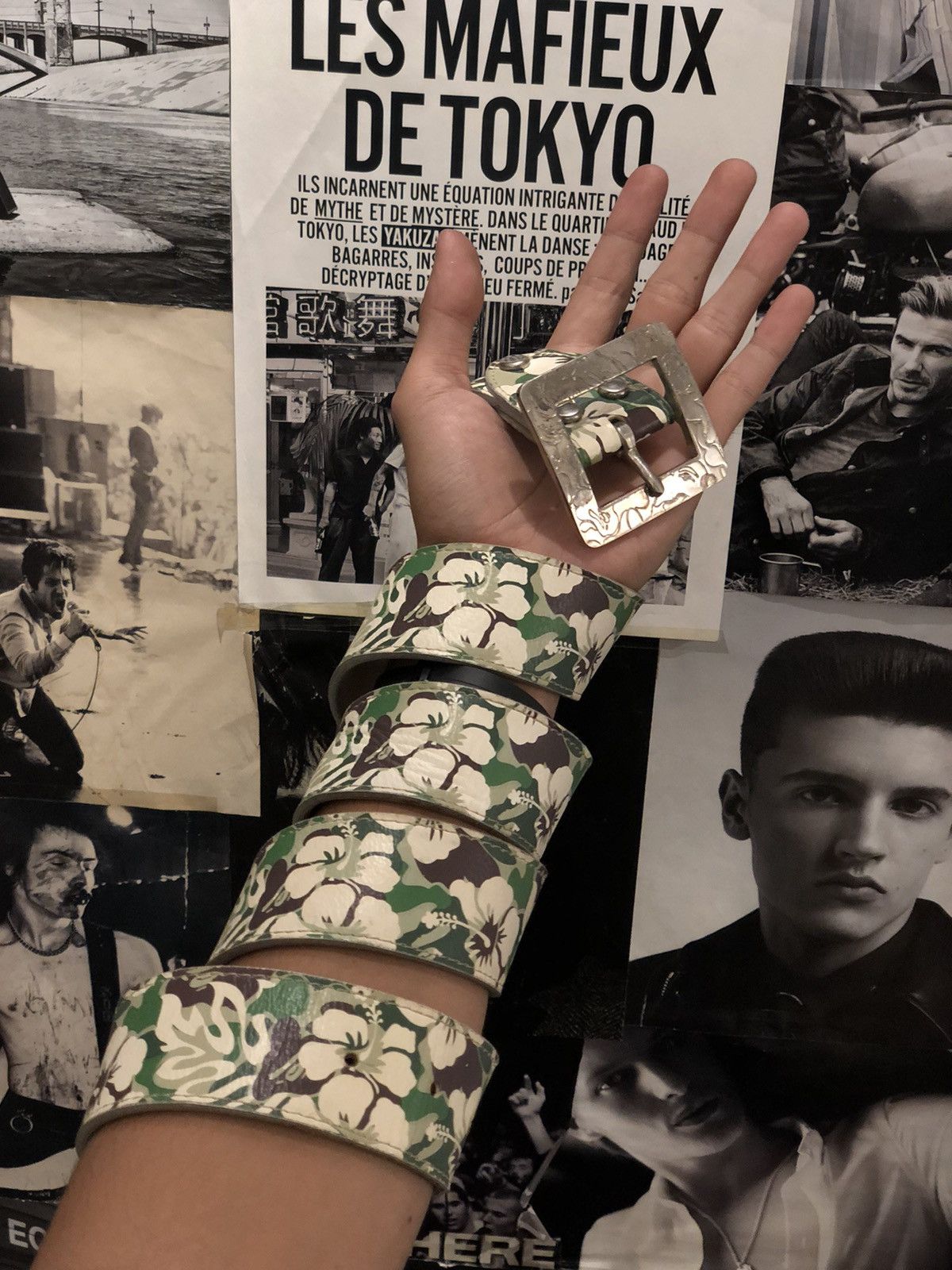 Bape Aloha Camo Leather Belt Size 32 - 1 Thumbnail