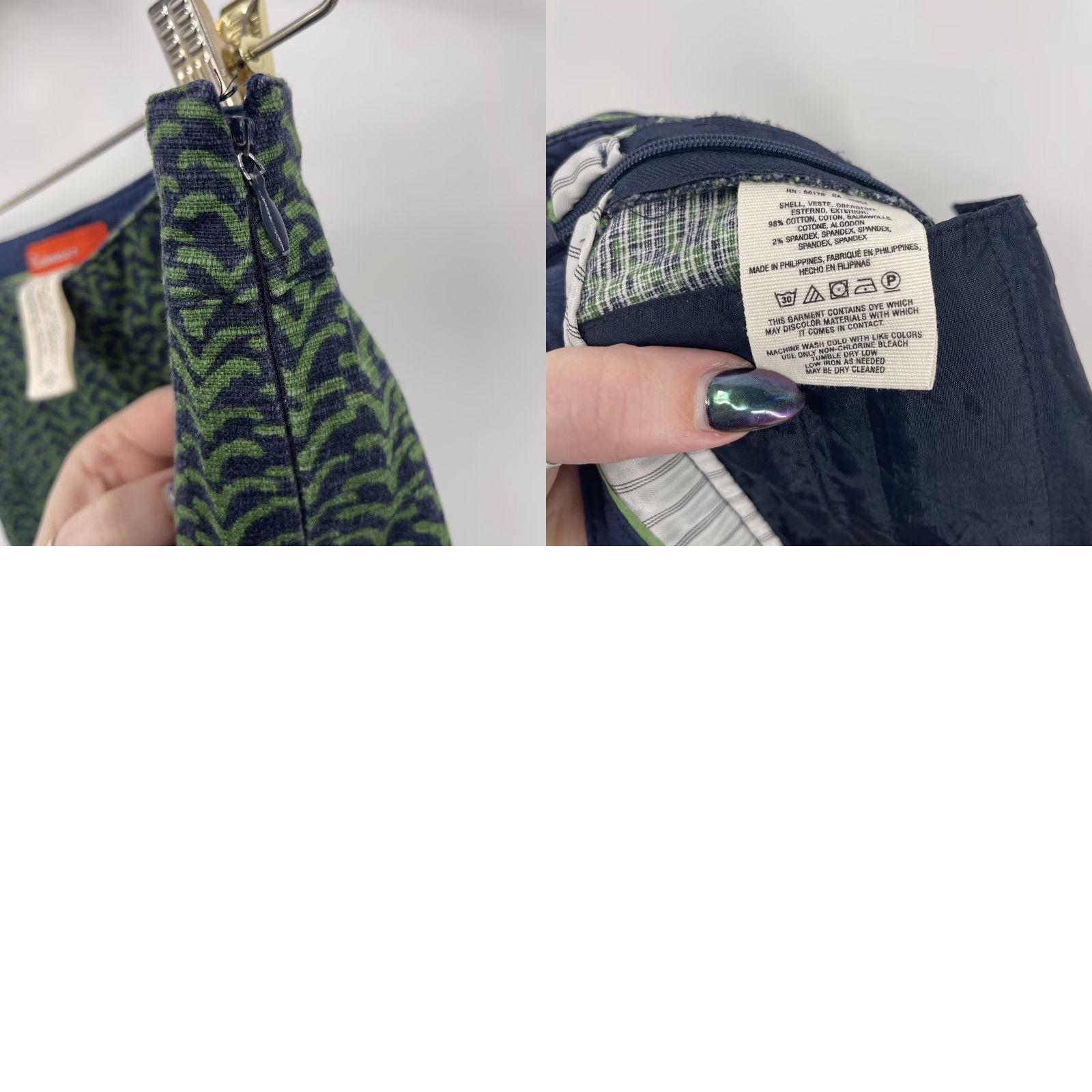 Vintage Cartonnier Charlie Pants Womens Size 4 Blue Green Pattern Ankle Quiet Luxury Vintage No Size 27" / US 4 / IT 40 - 9 Thumbnail