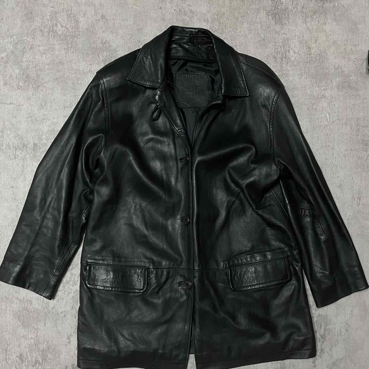 Other Black leather jacket with button closure, two front pockets Size M / US 6-8 / IT 42-44 - 1 Thumbnail