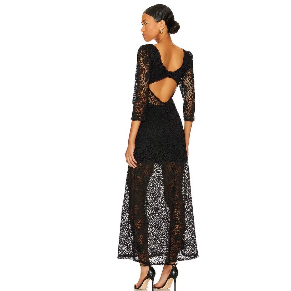 Free People New FREE PEOPLE Adored Maxi Dress LACE $198 SMALL Black Lace Size S / US 4 / IT 40 - 2 Thumbnail