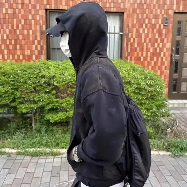 VIBE Dirty Washed High Street Homber Hoodie Sweatshirt Zipper y2k Size US L / EU 52-54 / 3 - 3 Thumbnail