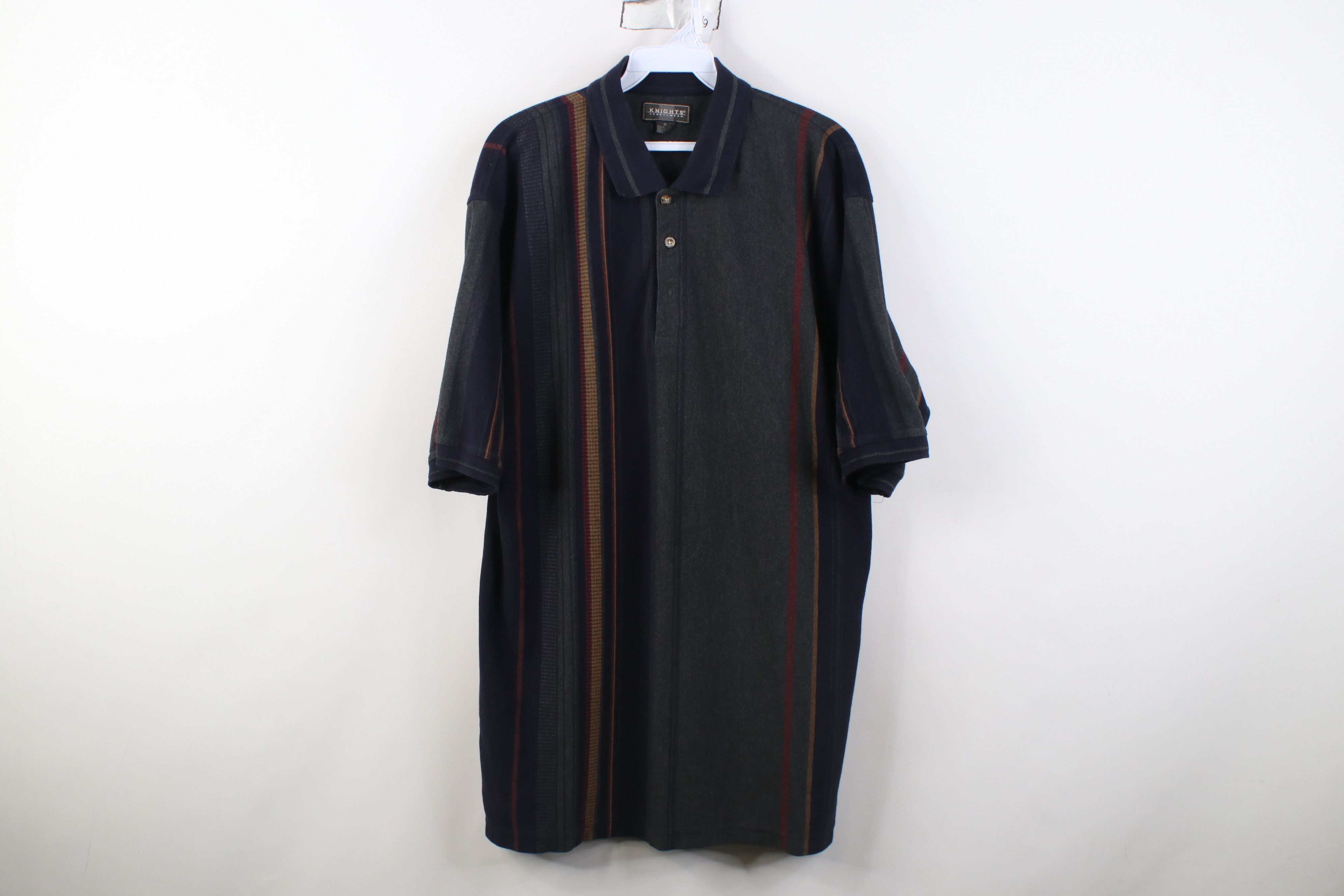 Vintage Vintage 90s Streetwear Houndstooth Knit Golf Polo Shirt Size US XL / EU 56 / 4 - 1 Thumbnail