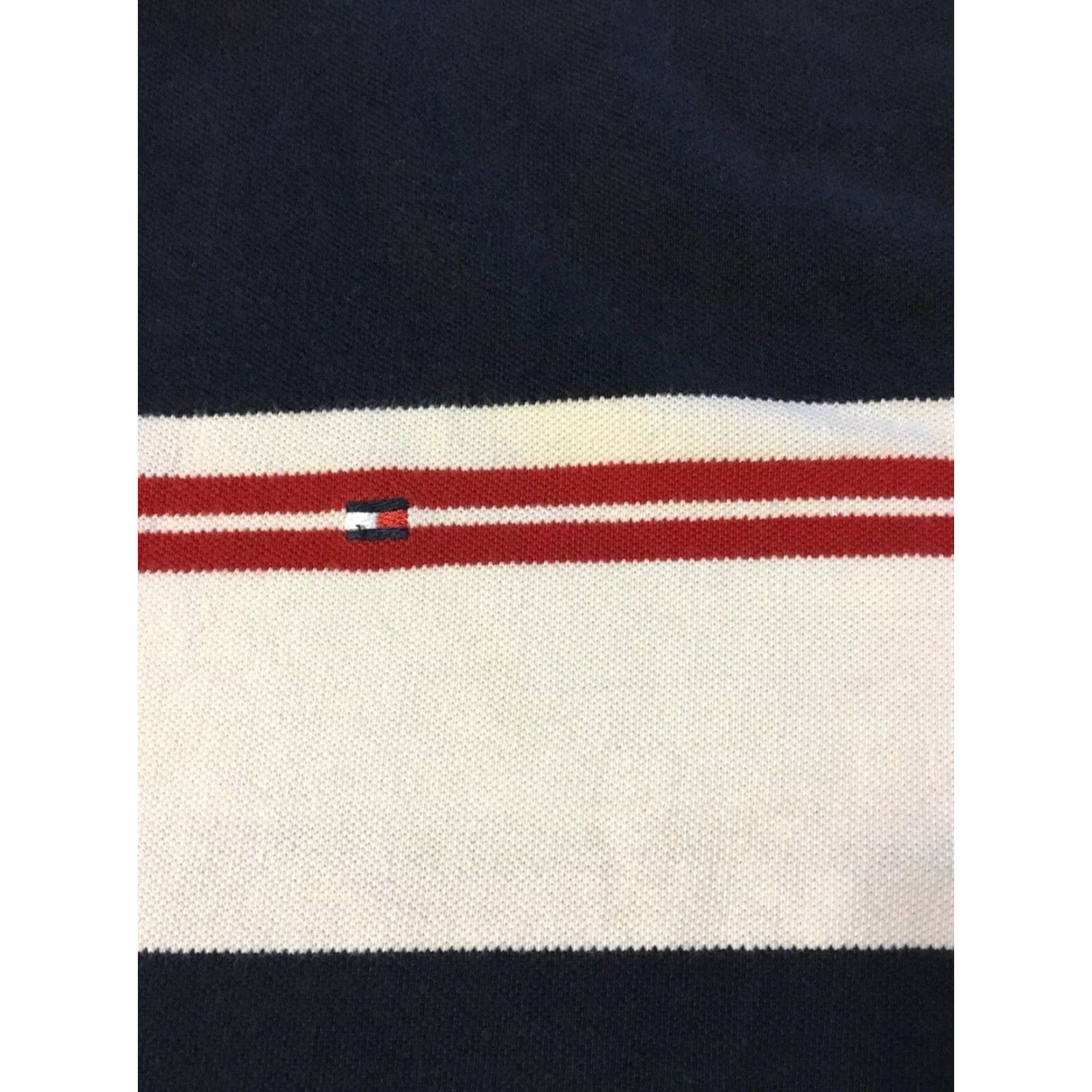 Tommy Hilfiger VINTAGE Tommy Hilfiger Striped Polo Shirt XL White/Blue/Red Men Short Sleeve USA 90s Nautical Polo Shirt Mens Size US XL / EU 56 / 4 - 2 Thumbnail