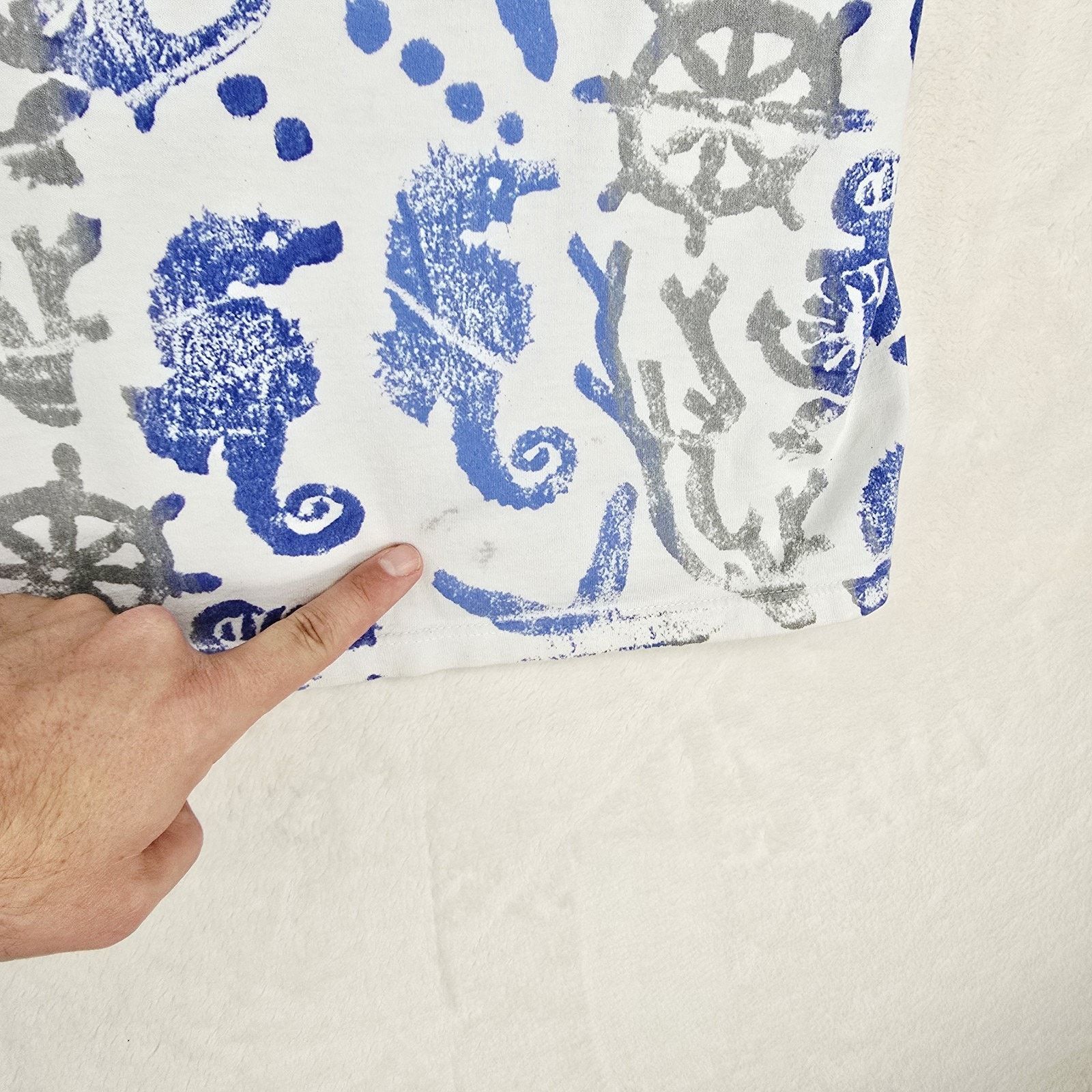 Other Vintage EZL Marcy N Me Nautical Ocean Shirt OSFA 90s AOP Size ONE SIZE - 11 Thumbnail