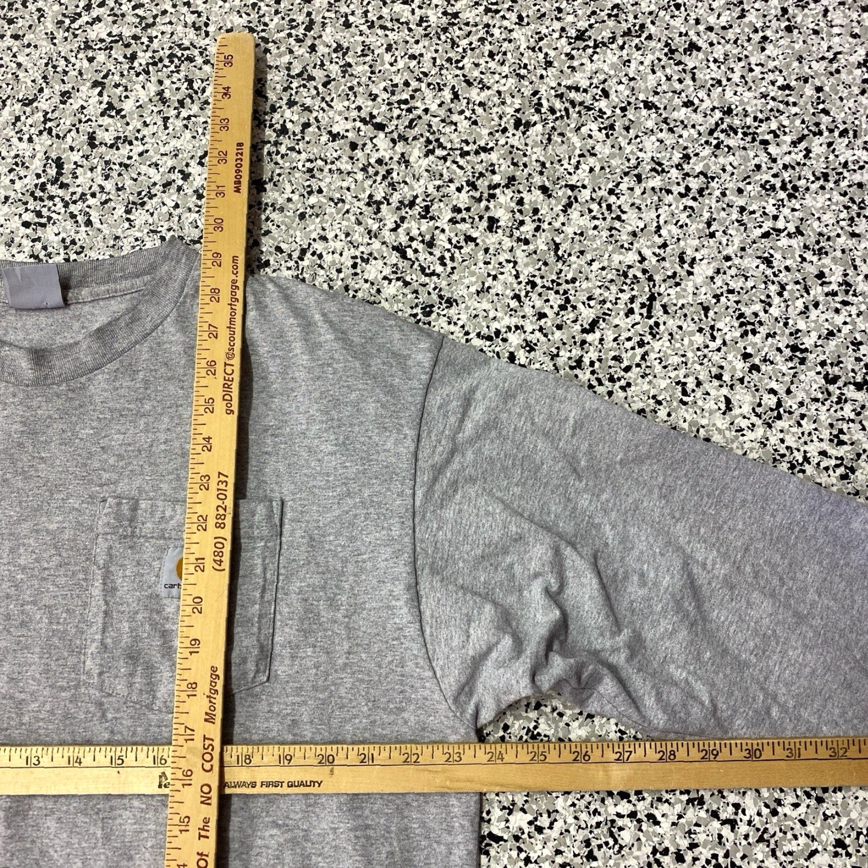 Carhartt VINTAGE Carhartt Mens XL Grey Pocket Long Sleeve T-Shirt Size US XL / EU 56 / 4 - 5 Thumbnail