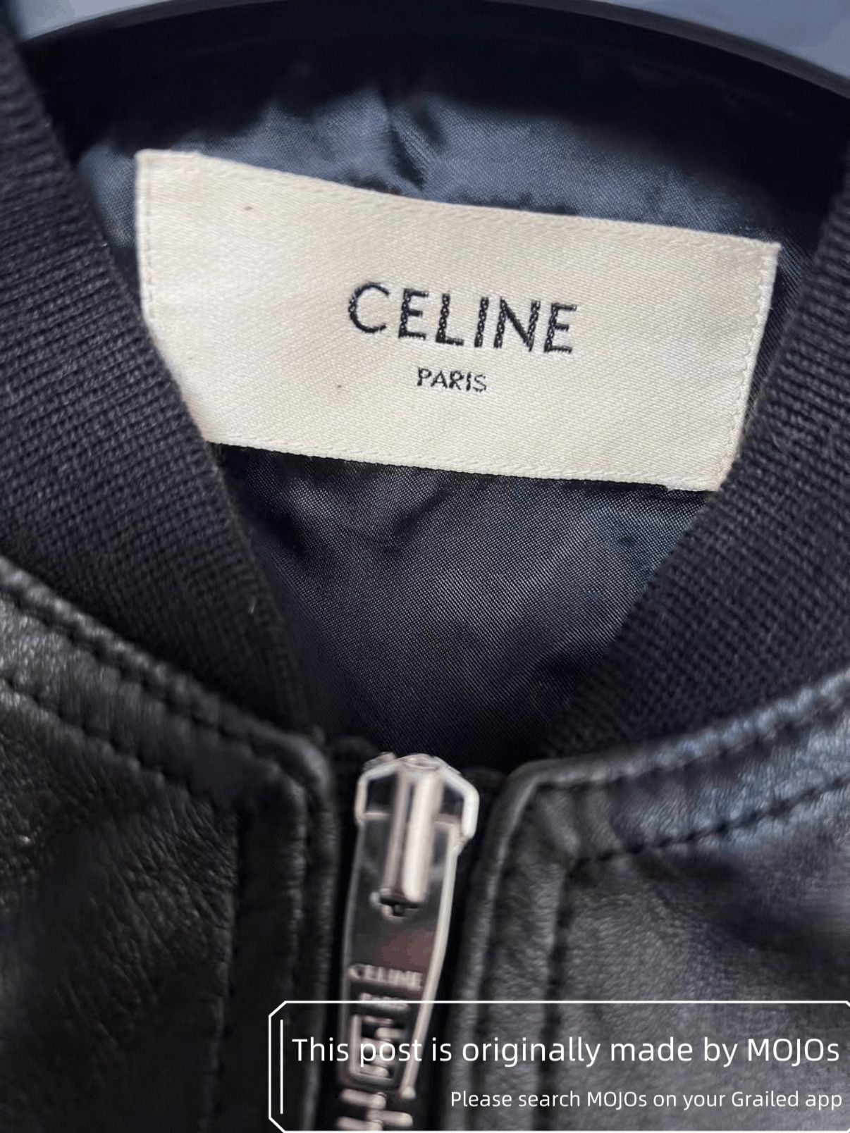 Celine Sz 50 Celine 20AW Lamb Leather Baseball Jacket mojos18461028 Size US M / EU 48-50 / 2 - 3 Thumbnail