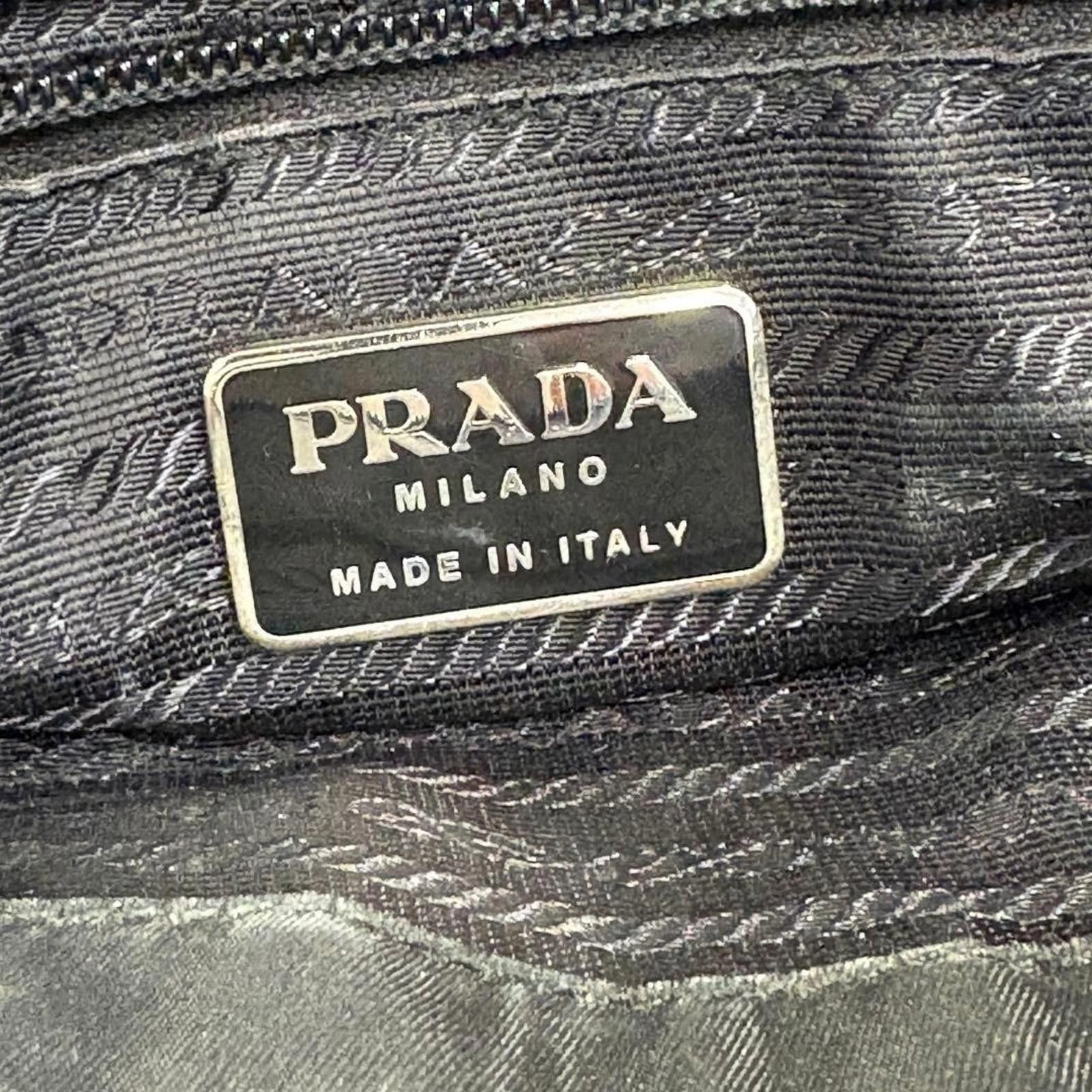 Prada Prada - Black Nylon Handbag with Logo Plaque Size ONE SIZE - 8 Thumbnail