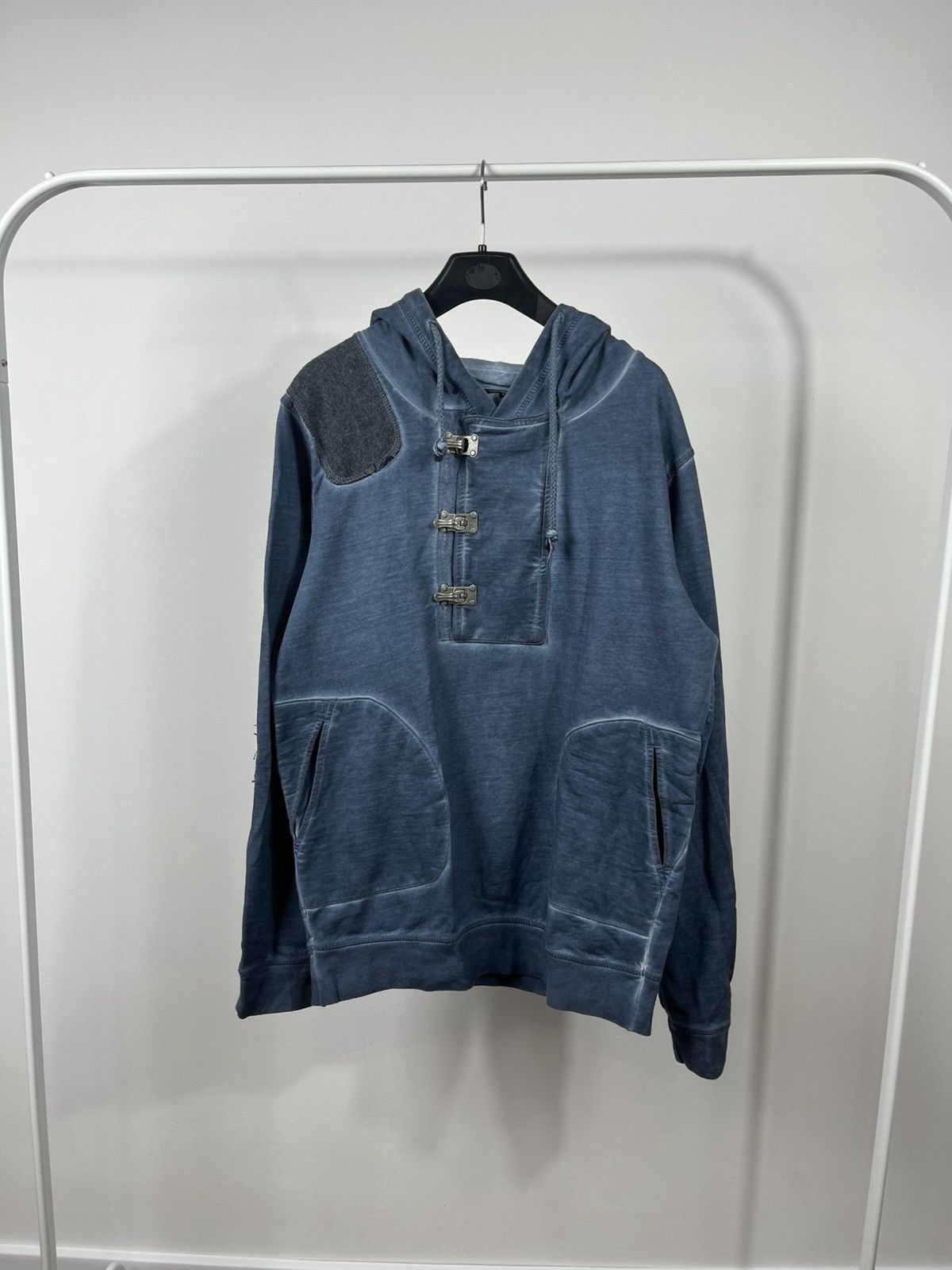 Desigual Desigual blue washed hoodie with metal buckles size M men Size US M / EU 48-50 / 2 - 1 Thumbnail