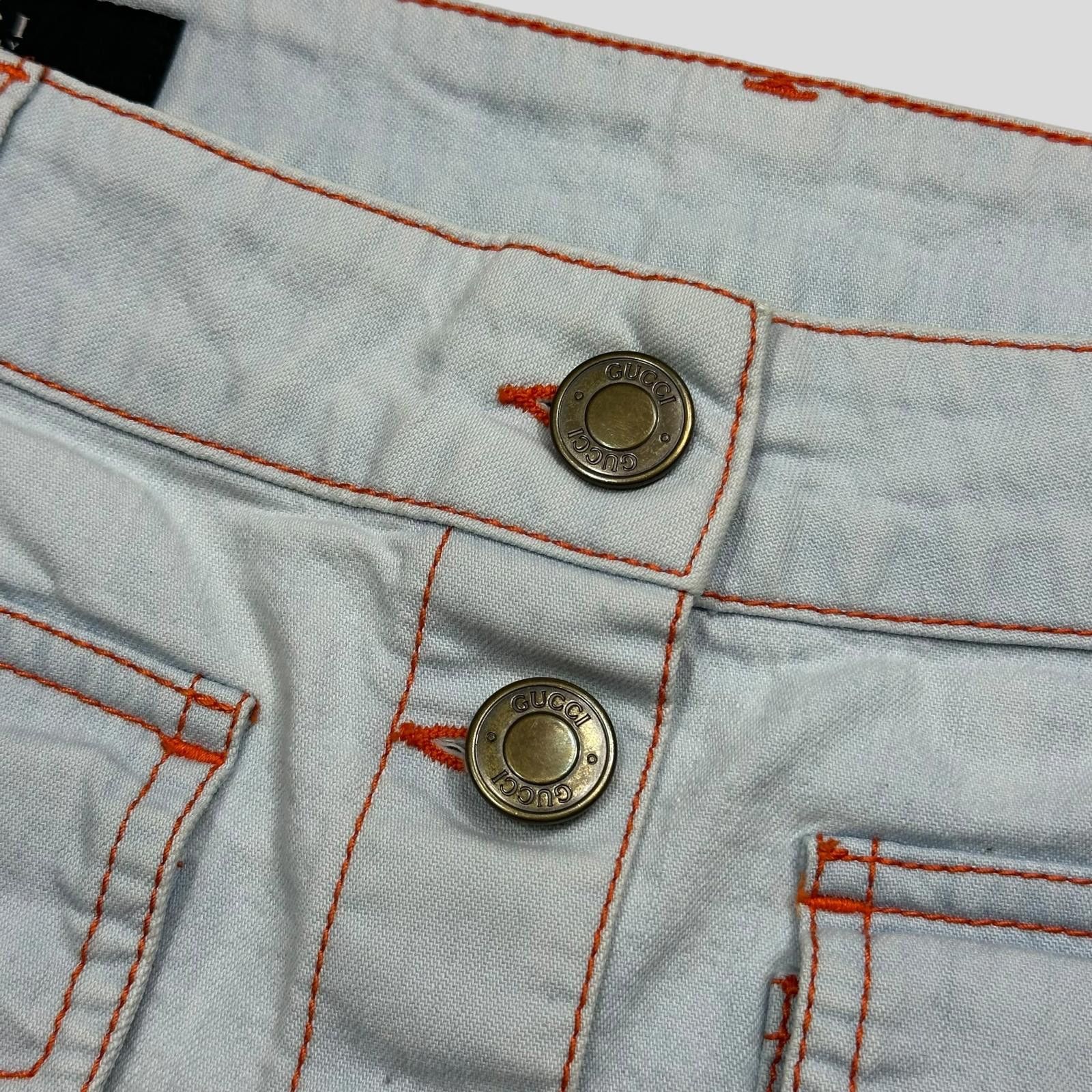 Gucci Gucci 2009 Denim Contrast Stitch Cargo Wraparound Miniskirt Size 27" / US 4 / IT 40 - 5 Thumbnail
