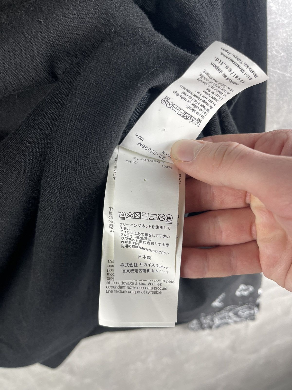 Sacai Sacai Bandana Panel Black Open Long Sleeve T-Shirt Size US S / EU 44-46 / 1 - 12 Thumbnail