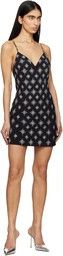 Amiri o1s1wg110426 Starburst Crystal Mini Dress in Black Size L / US 10 / IT 46 - 4 Thumbnail