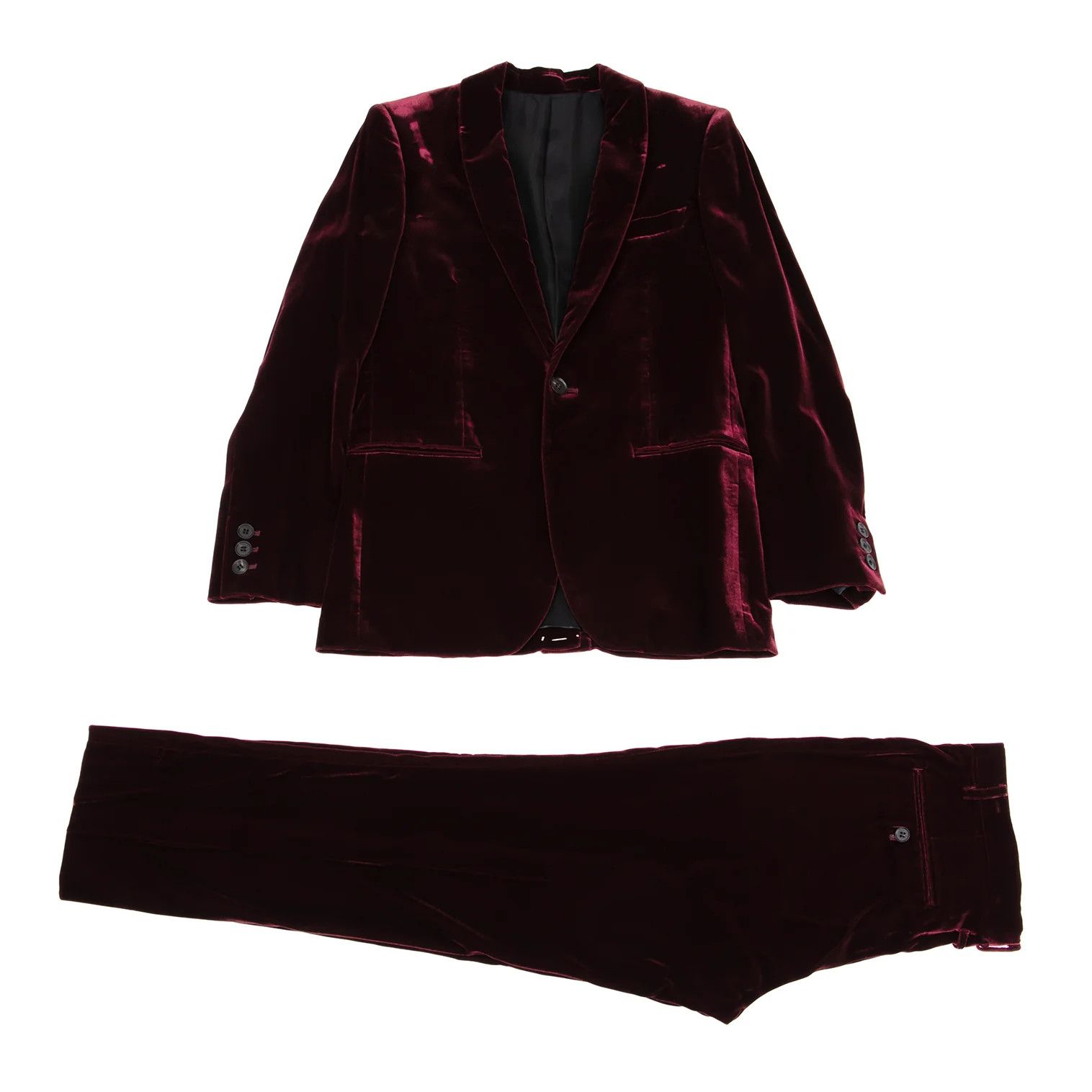 Jean Paul Gaultier Velvet Shawl Collar Jacket in Burdy Size 48 Size US M / EU 48-50 / 2 - 14 Thumbnail