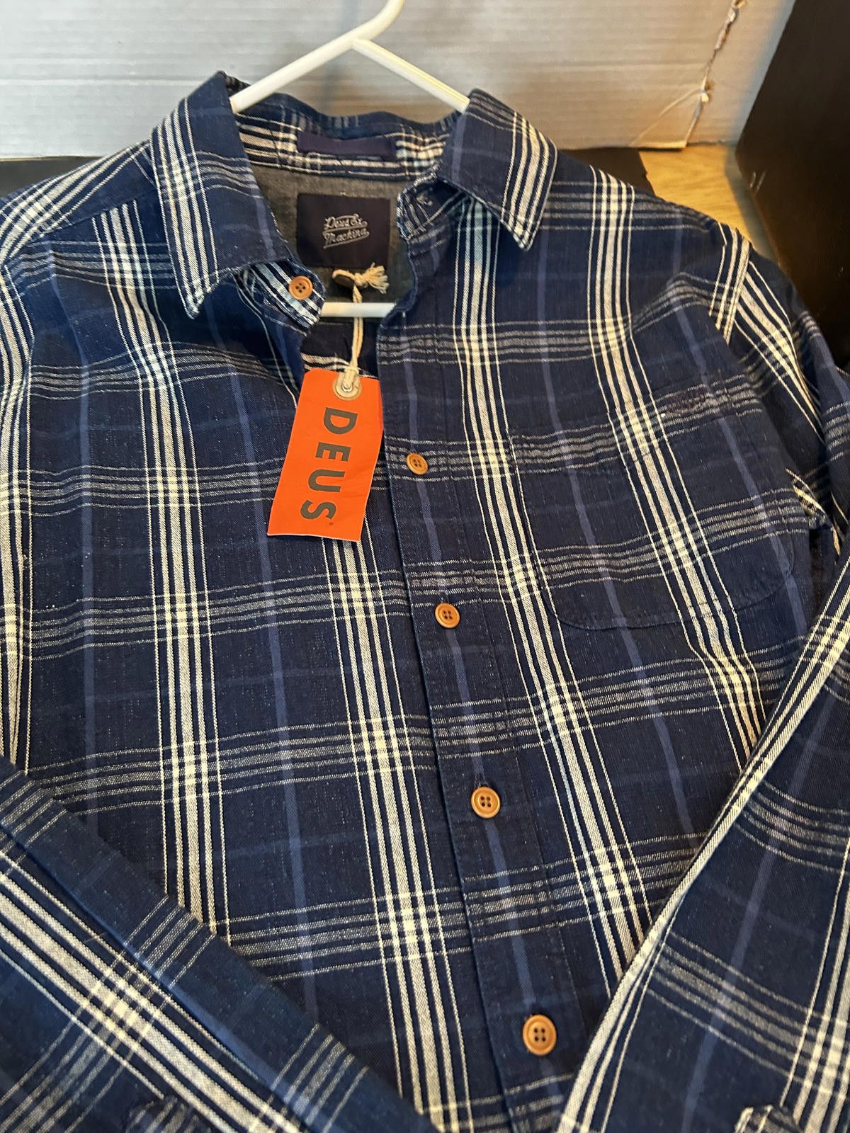 Deus Ex Machina Deus Ex Machina Plaid Flannel Shirt Navy Men’s Medium NWT Size US M / EU 48-50 / 2 - 3 Thumbnail