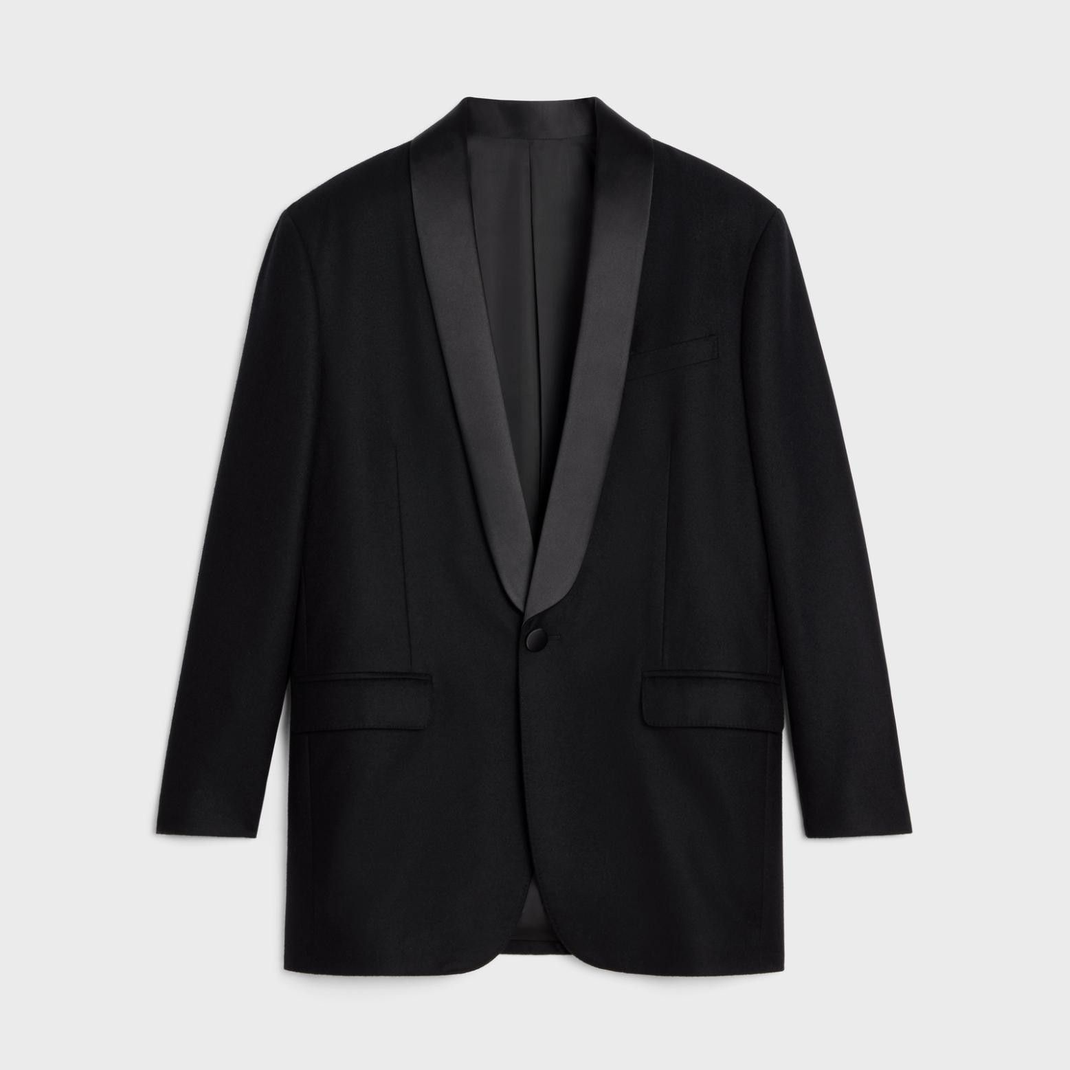 Celine o1bcso1str0824 Garçon Tux Jacket In Cashmere Flannel in Noir Size XXS / US 00 / IT 34 - 1 Thumbnail