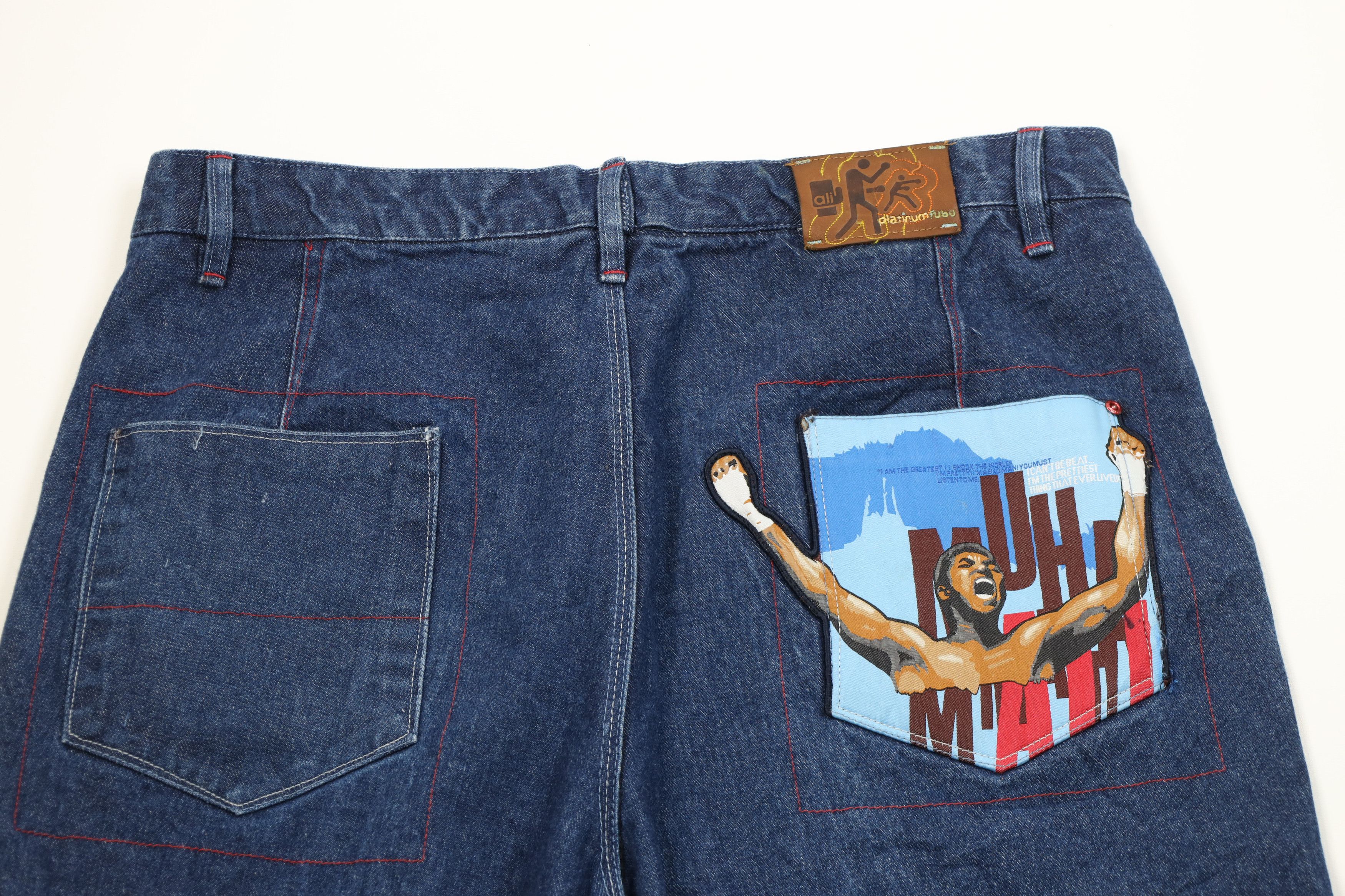 Fubu Vintage Y2K FUBU Muhammad Ali Wide Leg Denim Jeans Blue Size US 42 / EU 58 - 12 Thumbnail