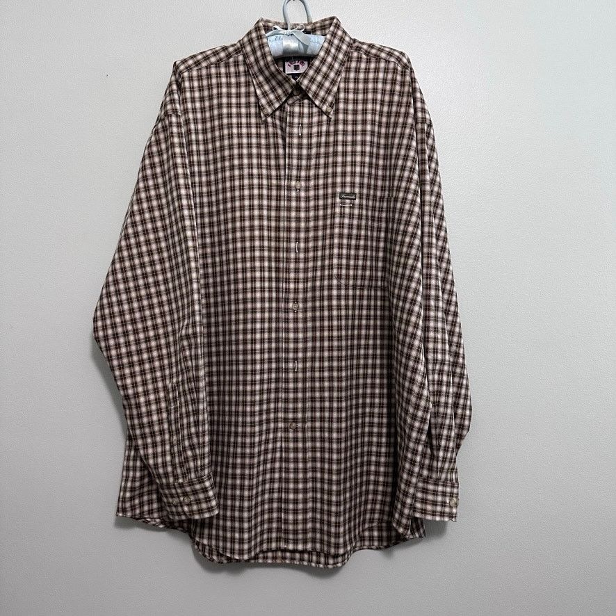 Faconnable Faconnable brown plaid button down Size US XL / EU 56 / 4 - 2 Thumbnail