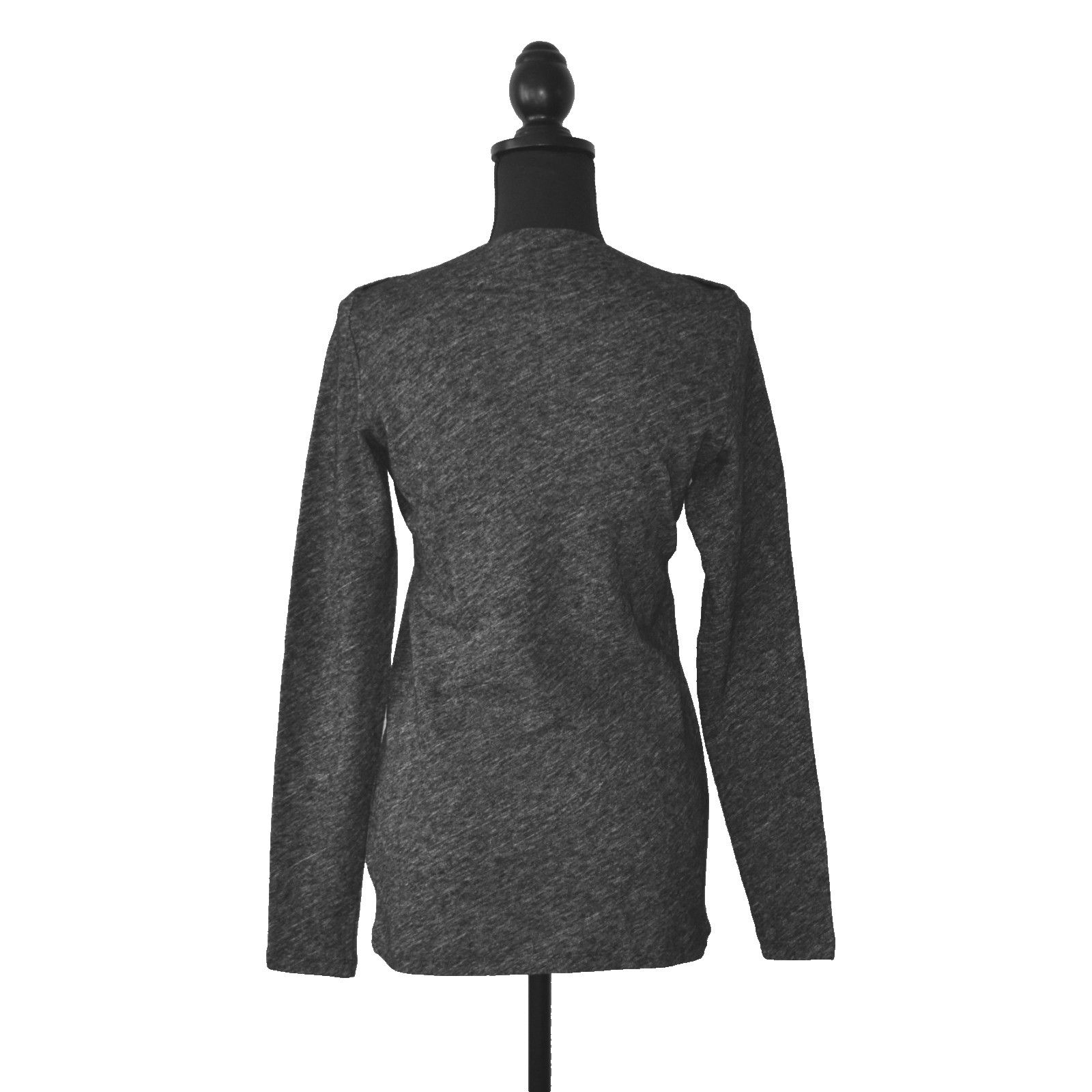 Eileen Fisher EILEEN FISHER Charcoal Cotton & Wool Boat Neck Sweater Sz XS Size XS / US 0-2 / IT 36-38 - 2 Thumbnail