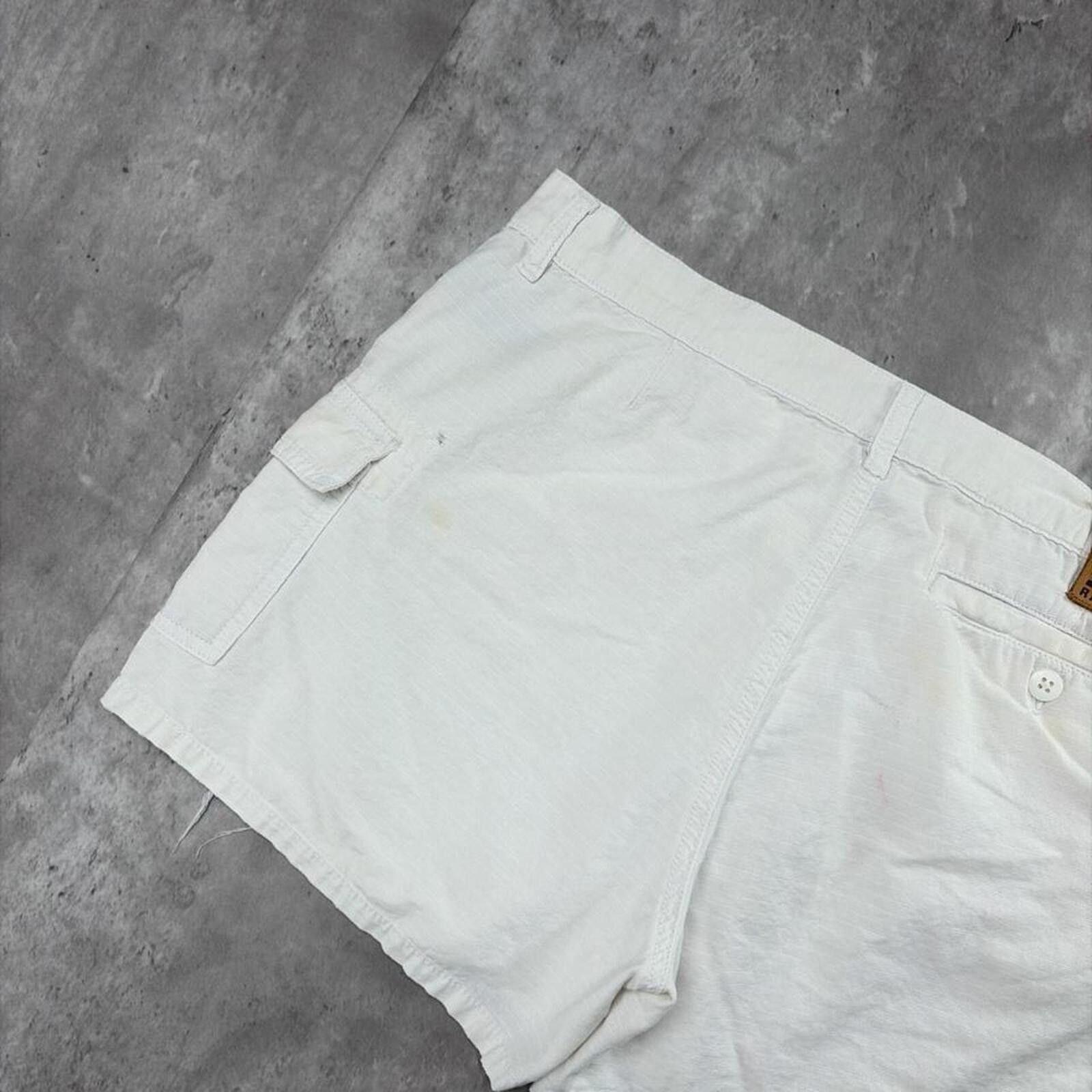 Polo Ralph Lauren Vintage White Polo Jeans Company Cargo Mini Shorts Size 34" / US 12 / IT 48 - 4 Thumbnail