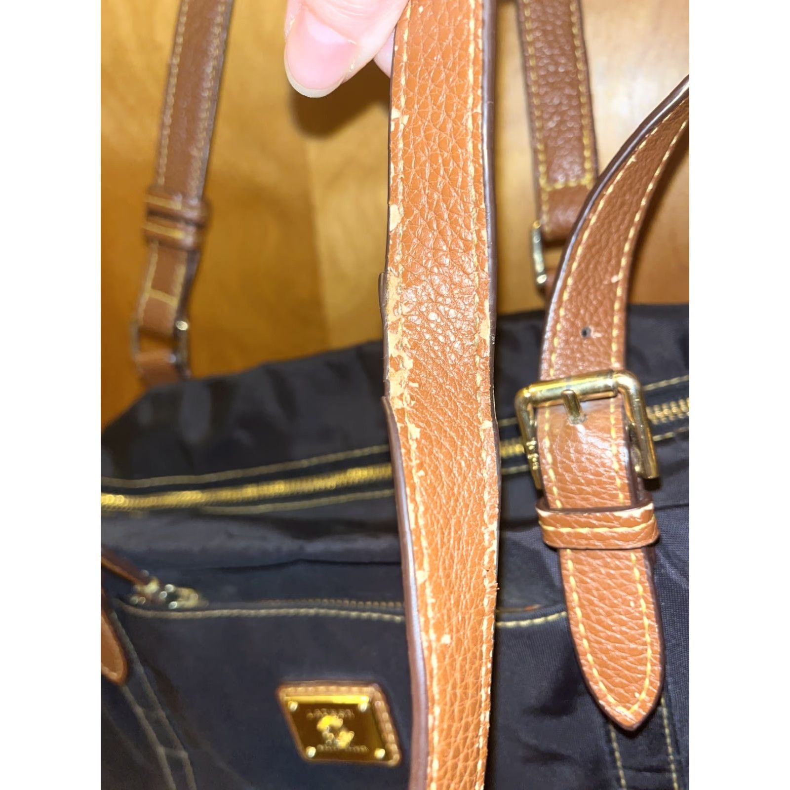 Ralph Lauren VINTAGE Ralph Lauren Tote Bag Women Medium Black Nylon Shoulder Strap 90s Fashion Size ONE SIZE - 3 Thumbnail