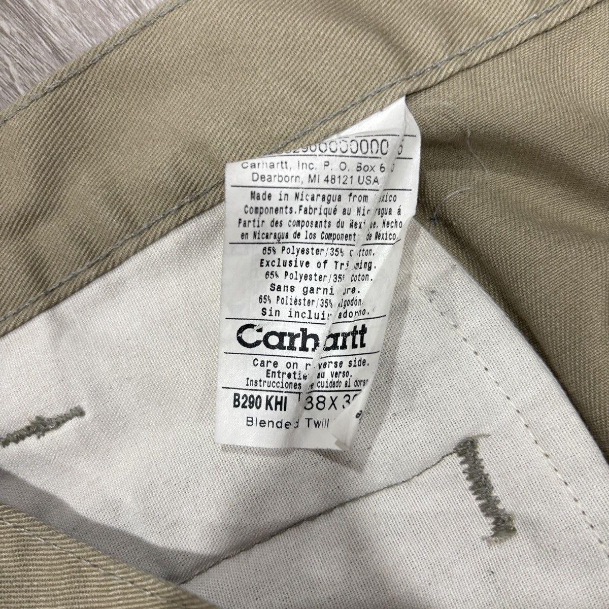 Carhartt Carhartt B290 Twill Work Pants Mens 38x30 Khaki Utility Size US 38 / EU 54 - 5 Thumbnail