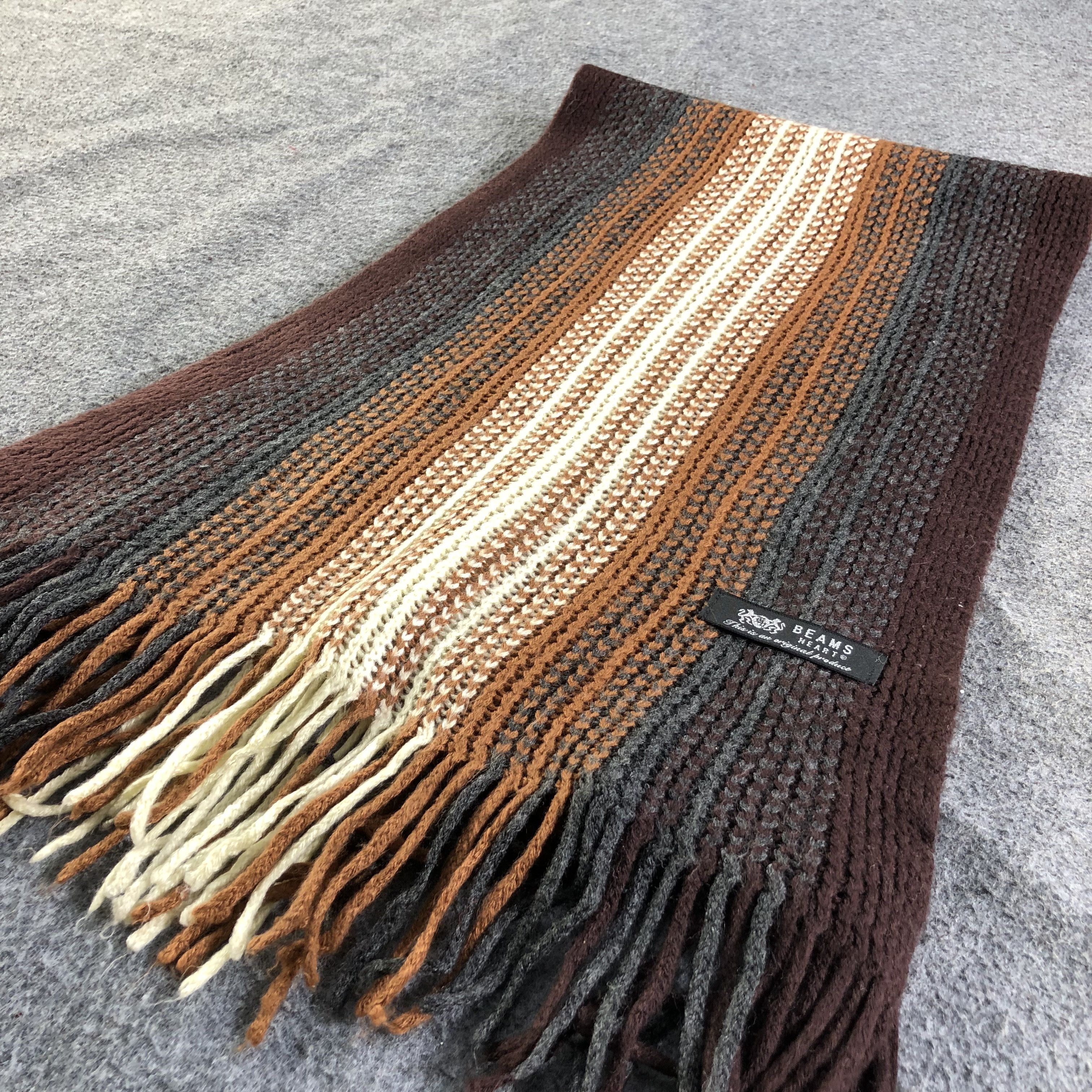 Beams Plus Beams Striped Knit Scarf Muffler V1824 Size ONE SIZE - 3 Thumbnail
