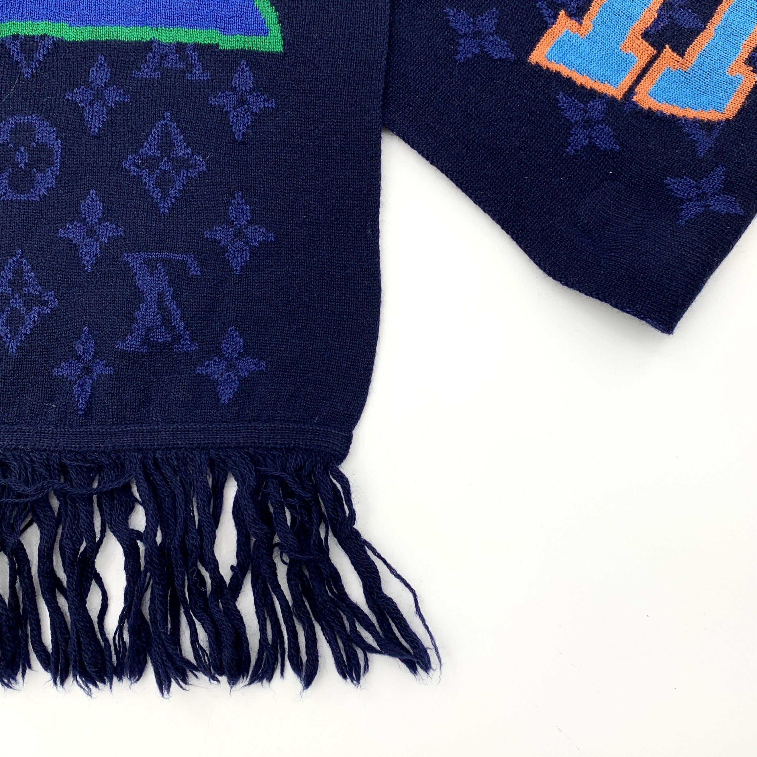 Louis Vuitton Louis Vuitton x NBA Wool Logo Scarf Navy (193×28 cm) Size ONE SIZE - 6 Thumbnail