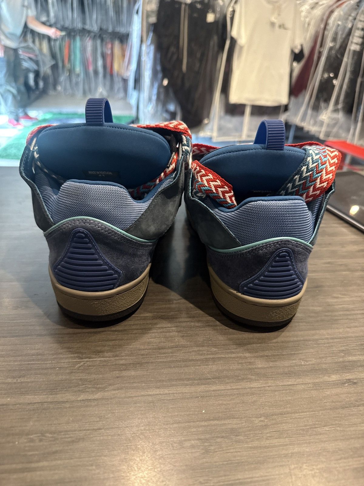 Lanvin Lanvin Curb Navy Blue Red Size US 8 / EU 41 - 4 Thumbnail