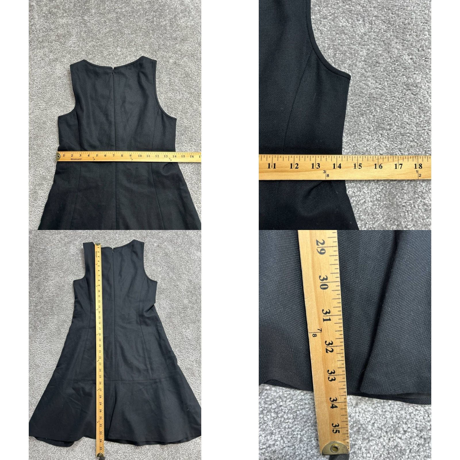 Theory Theory Tillora Dress Women 4 Black Virgin Wool Sleeveless Back Zip Fit And Flare Size S / US 4 / IT 40 - 8 Thumbnail