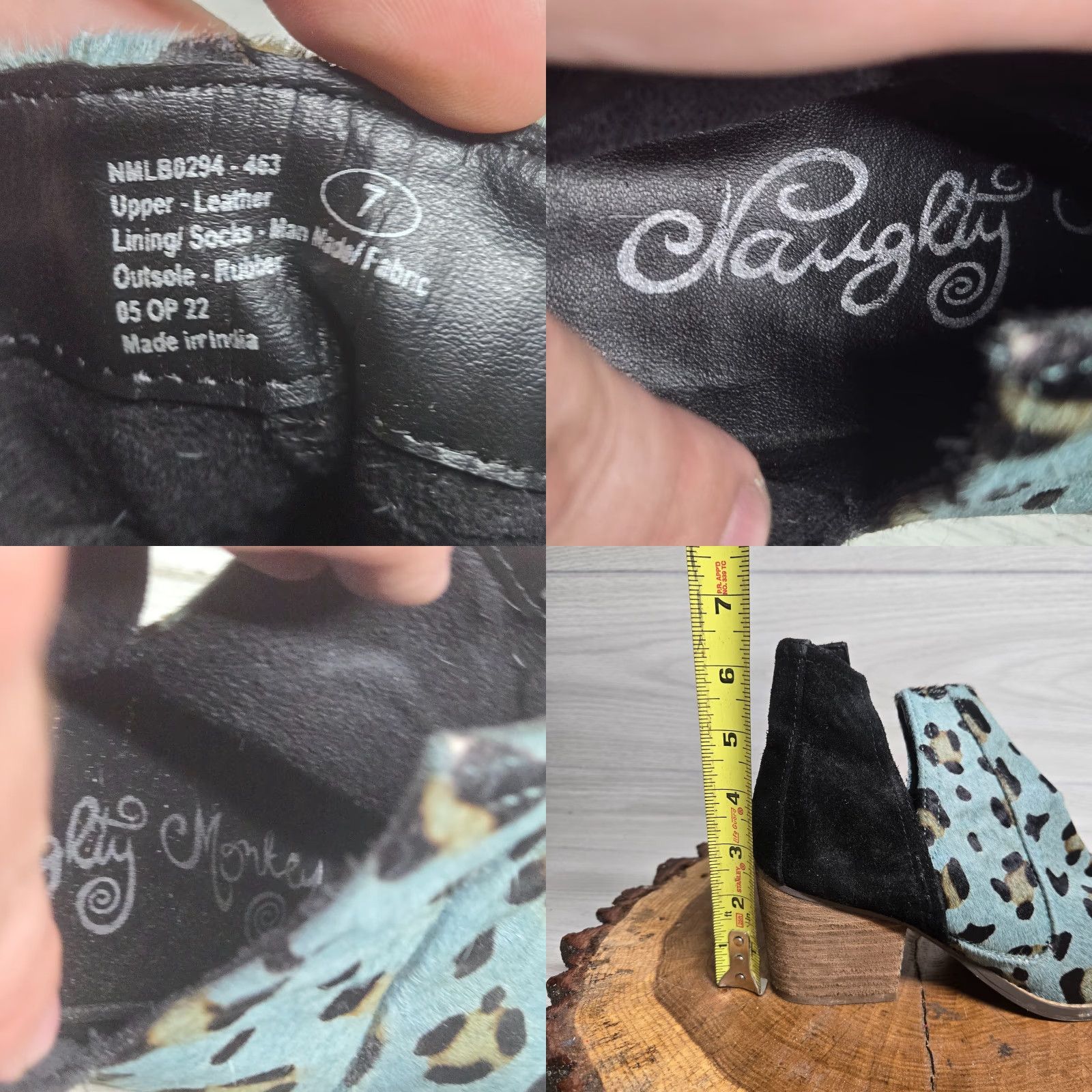 Vintage VINTAGE Naughty Monkey Women's Leather Animal Print Ankle Boots Size 7 Blue Beaded Comfort Size US 7 / IT 37 - 8 Thumbnail