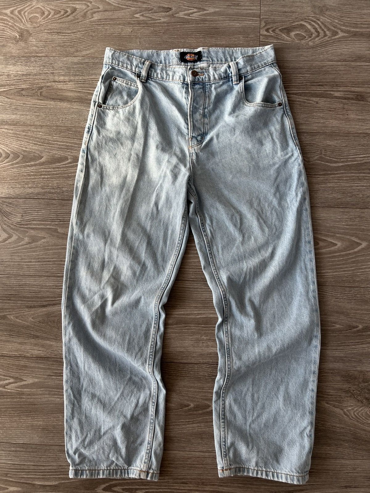 Dickies × Japanese Brand ‼️Dickies Box Logo Baggy Mom Lite White Denim Jeans‼️ Size US 32 / EU 48 - 3 Thumbnail