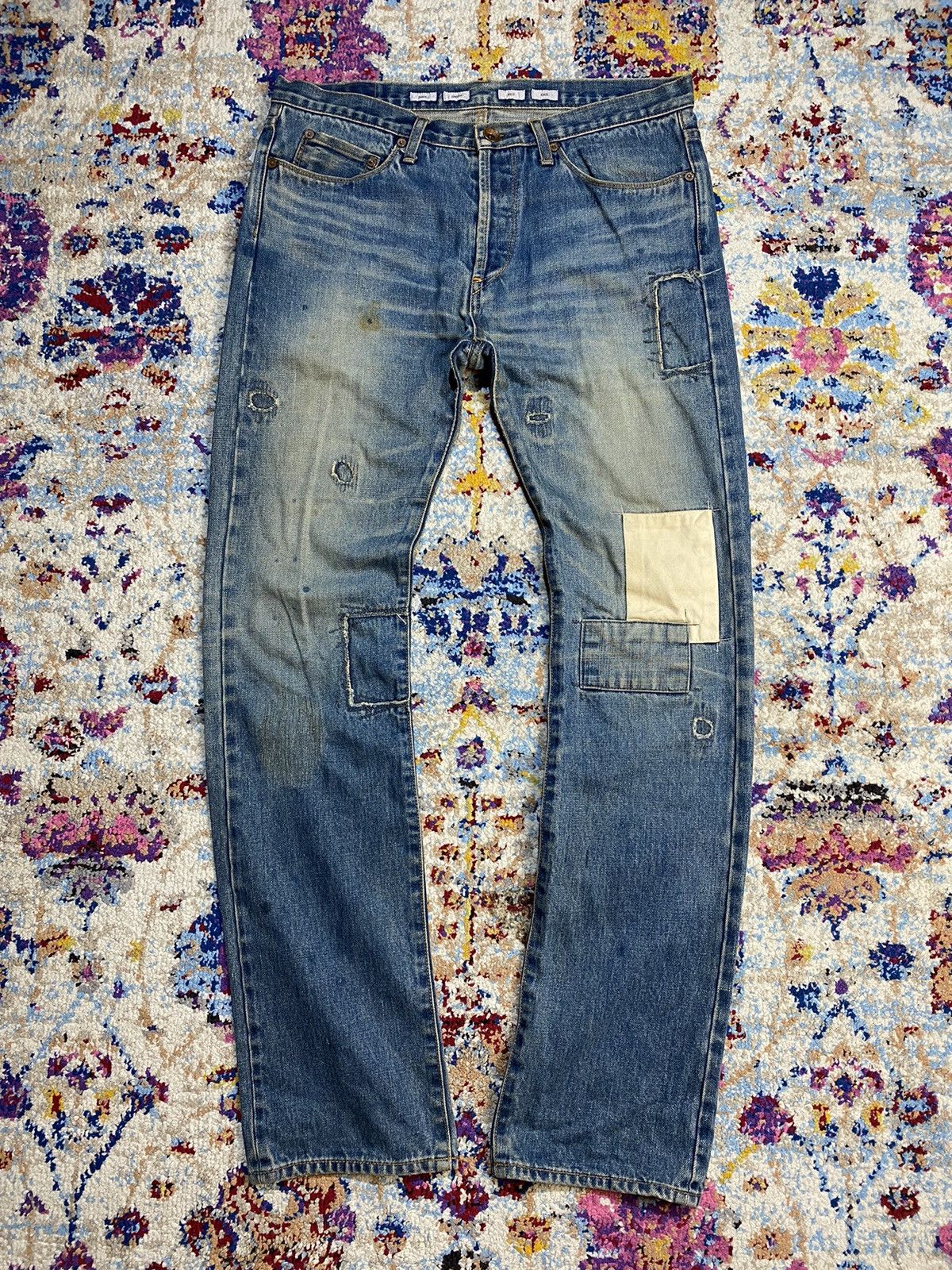 Paul Smith Selvedge Paul Smith Red Ear Japan Rework Patch Denim Jeans Size US 34 / EU 50 - 1 Thumbnail