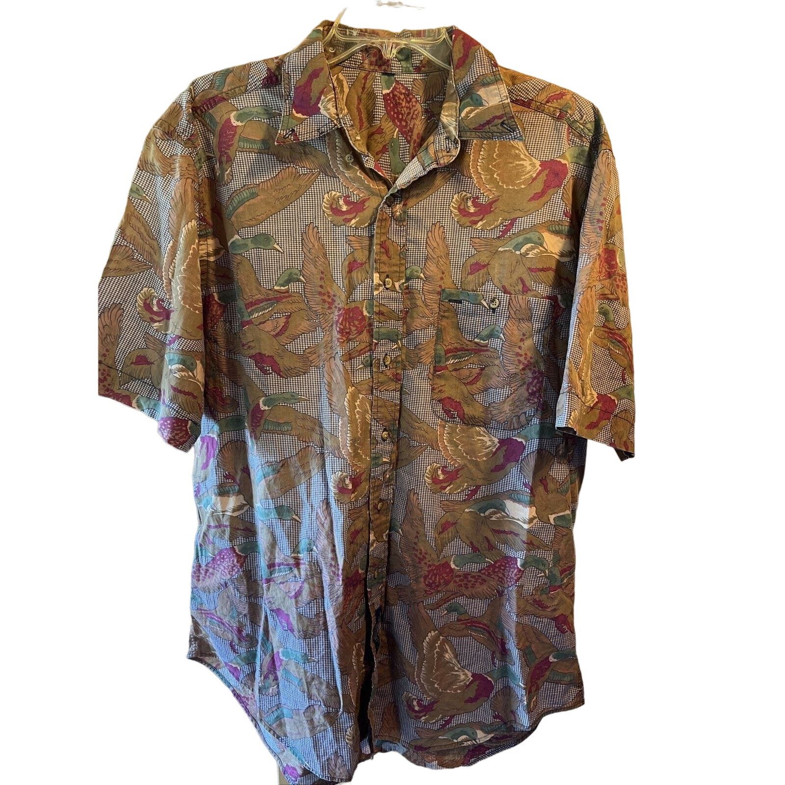 Allen Solly Allen Solly Vintage Men’s 17.5 34/35 Duck Print Cotton Shirt Size US L / EU 52-54 / 3 - 1 Thumbnail