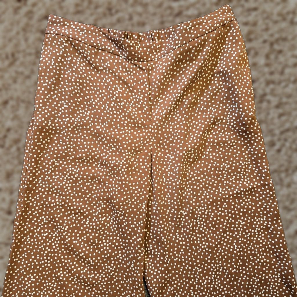 J. Jill J Jill Pants Womens Medium Brown Polka Dot Crop Capri Wide Leg Pull On Casual Pants Size 24" / US 00 / IT 34 - 1 Thumbnail
