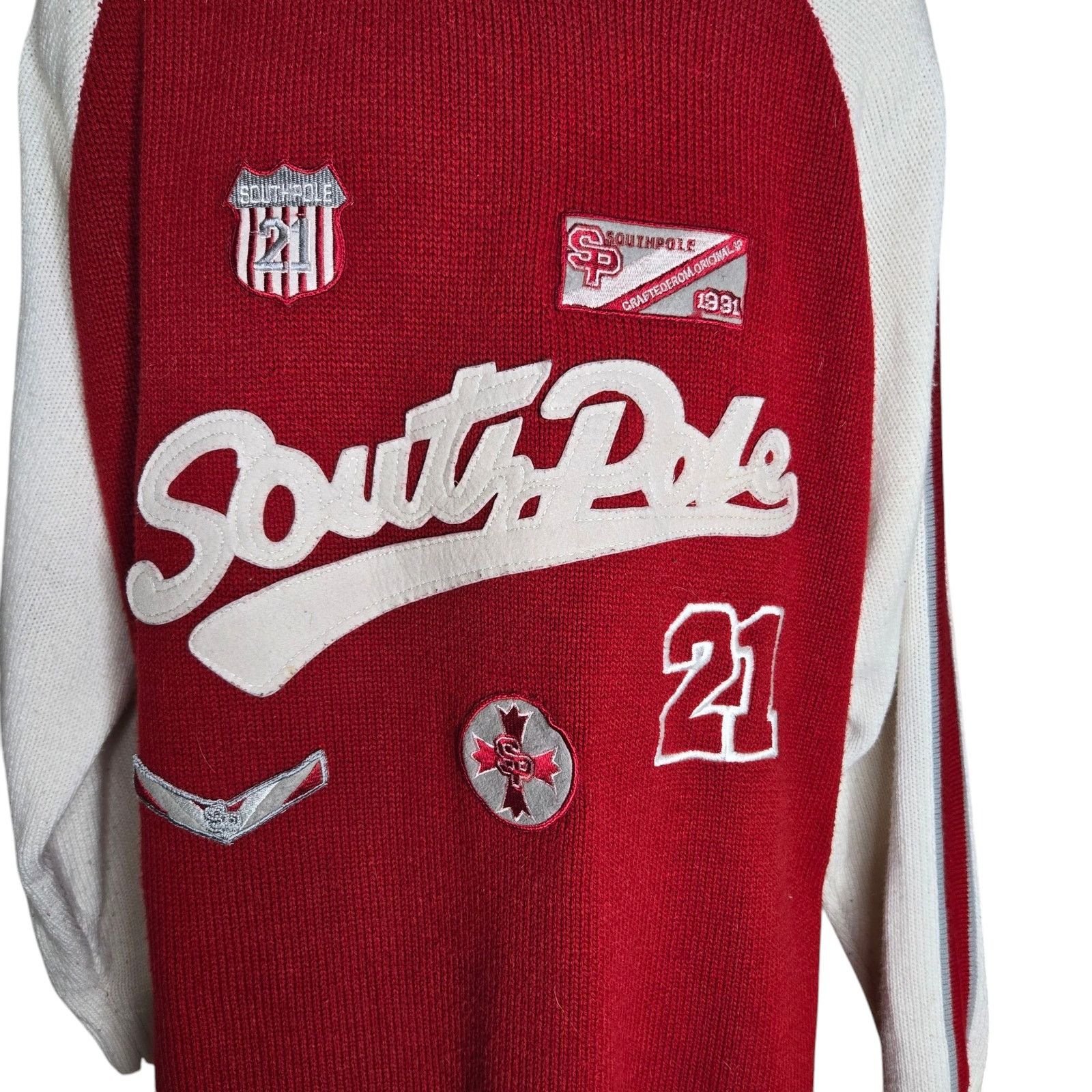 Southpole Southpole Mens Vintage Sweater XXL Cable Knit Varsity Style Size US XXL / EU 58 / 5 - 3 Thumbnail