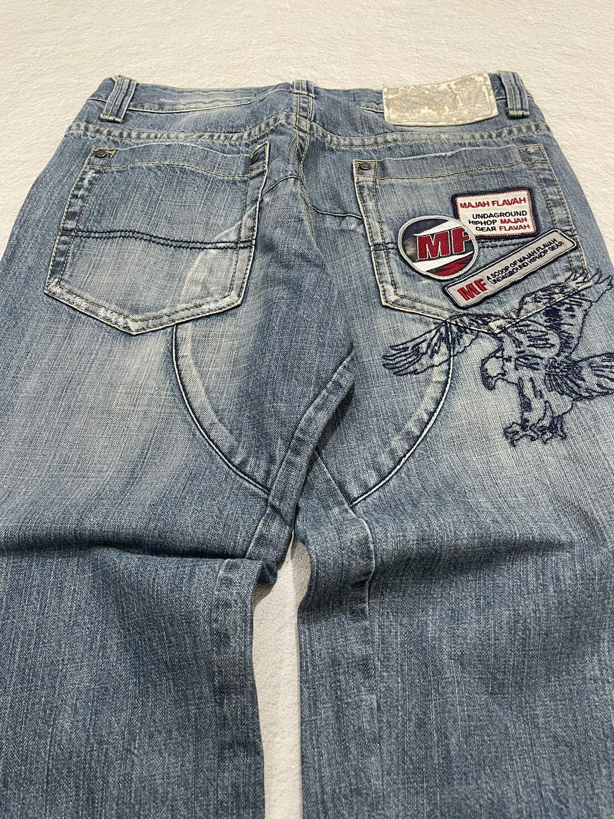 If Six Was Nine × Japanese Brand × Le Grande Bleu (L.G.B.) 2000s Majah Flavah bordir eagle y2k Style Size US 31 - 2 Thumbnail