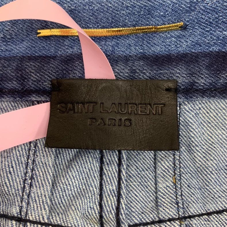 Saint Laurent Paris Saint Laurent Paris Dark blue striped cotton casual denim Size 27" / US 4 / IT 40 - 5 Thumbnail