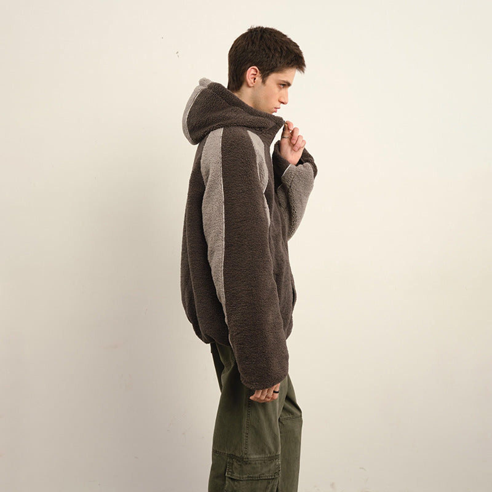 Other Brown and Gray Colorblock Fleece Jackets, Men's Outerwear Size US M / EU 48-50 / 2 - 3 Thumbnail