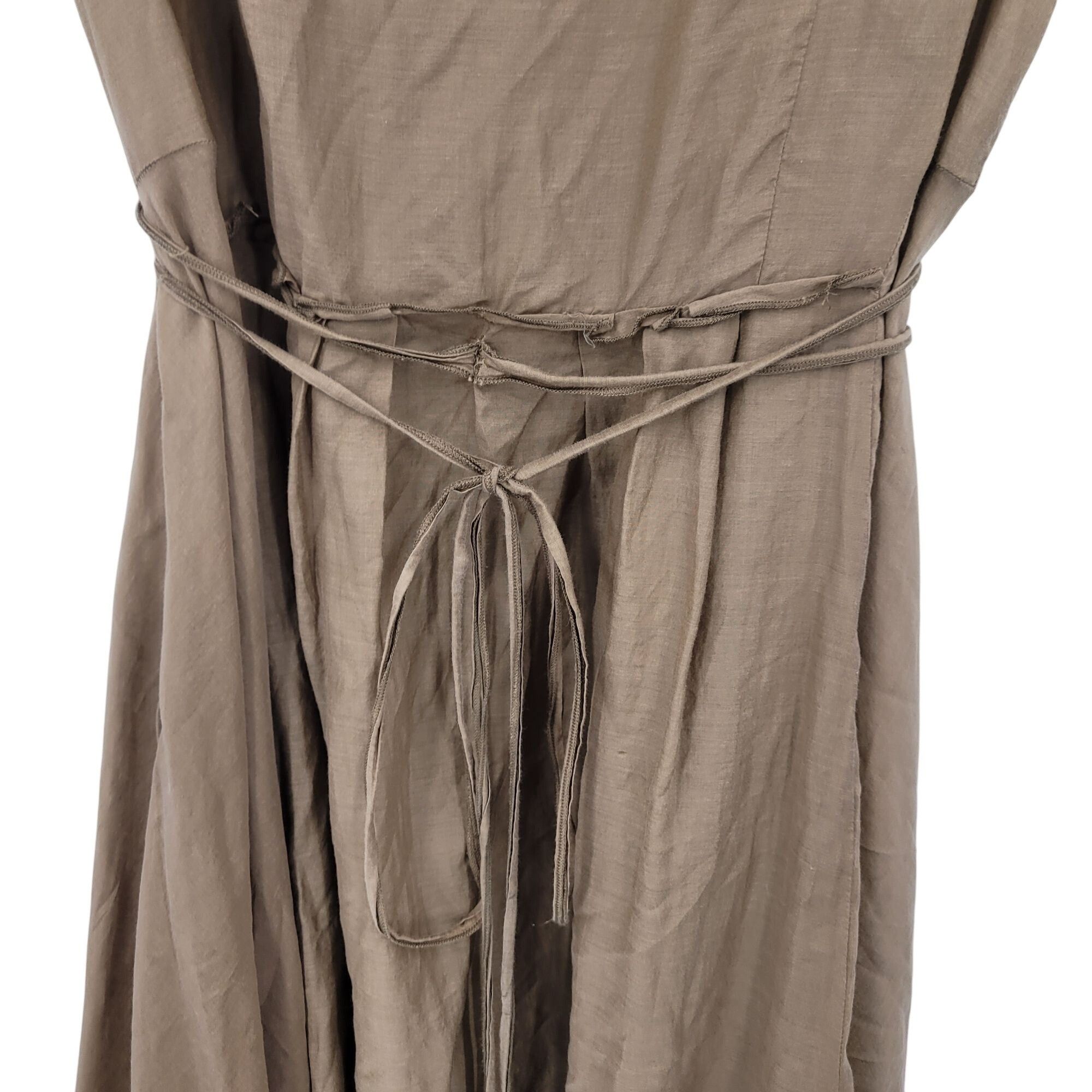 Vintage Vintage Brown Midi Peasant Dress Sz XL Silk Puff Sleeve Lett Size S / US 4 / IT 40 - 15 Thumbnail