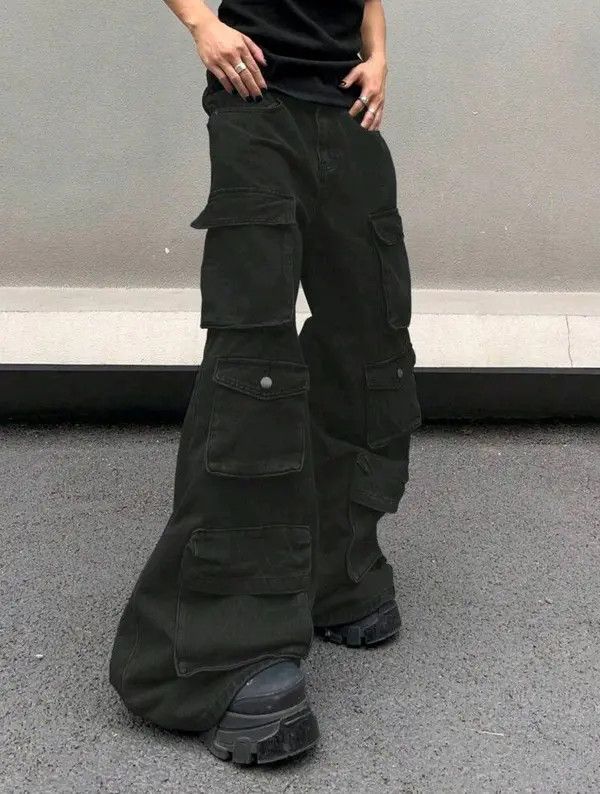 VIBE Multi Pocket Oversized Baggy Cargo Jeans Size US 32 / EU 48 - 6 Thumbnail